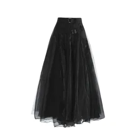 Gothic Style Tulle Skirt with Buckle Closure