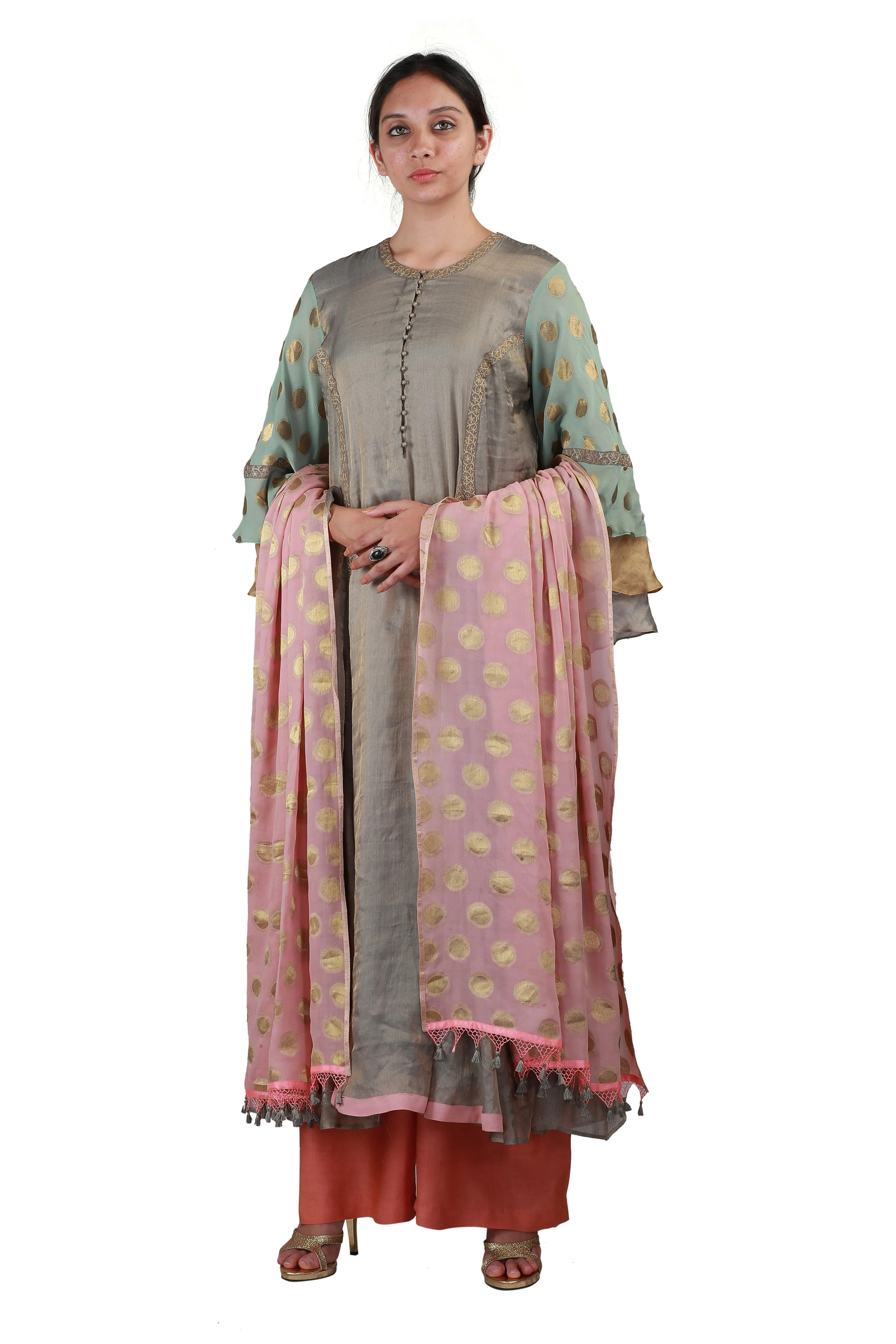 Grey with Pink Salwar