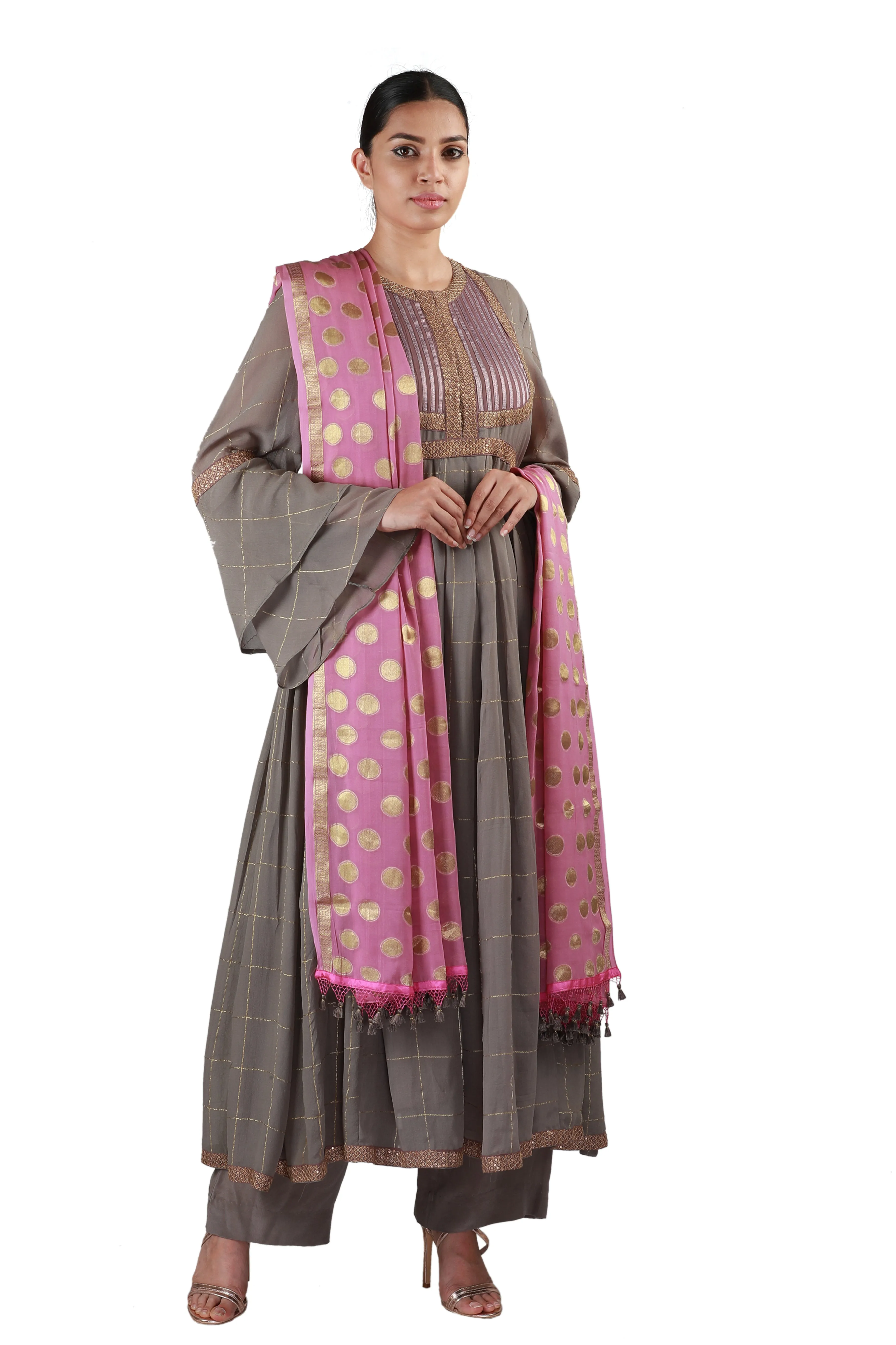 Grey with Pink Salwar