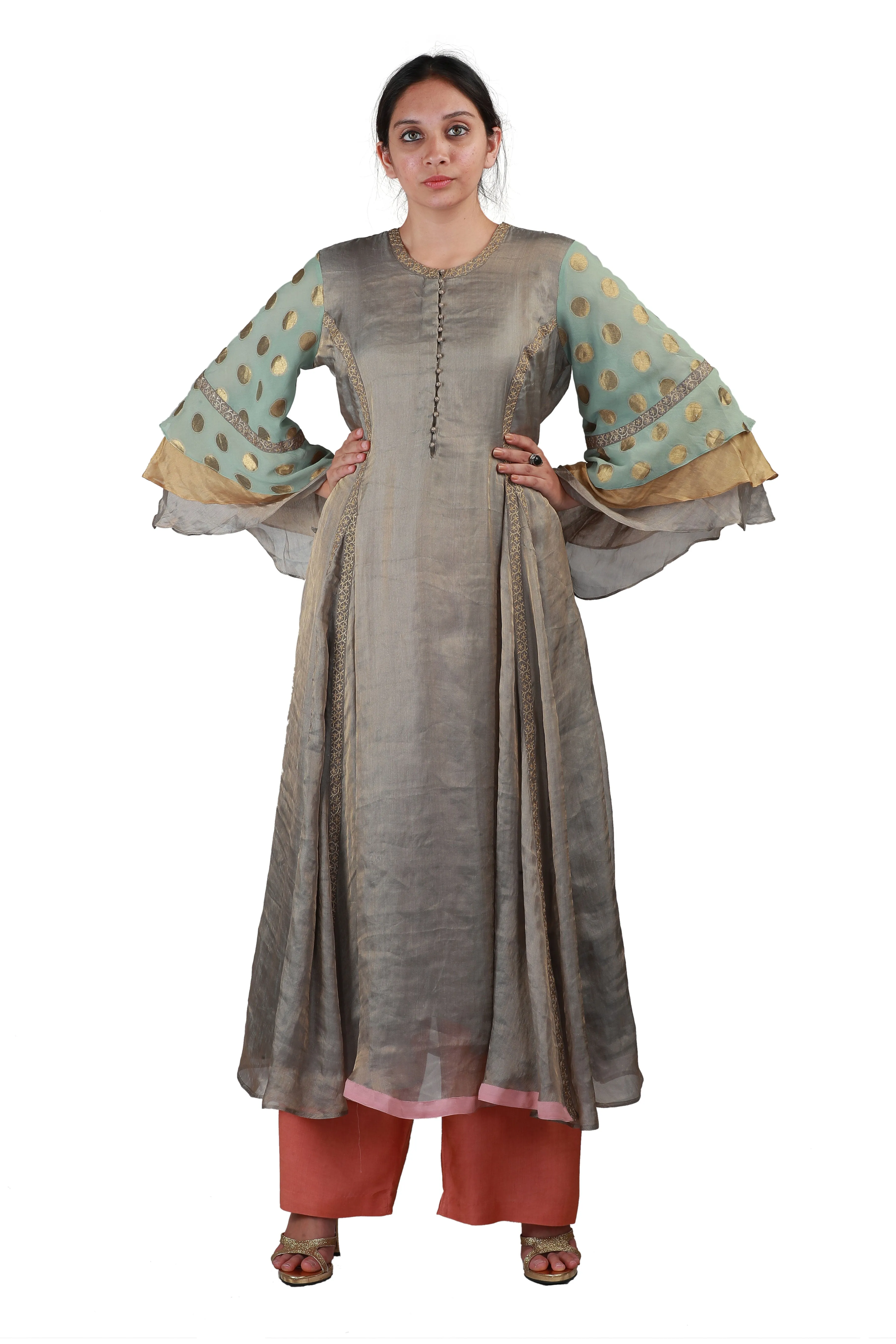 Grey with Pink Salwar