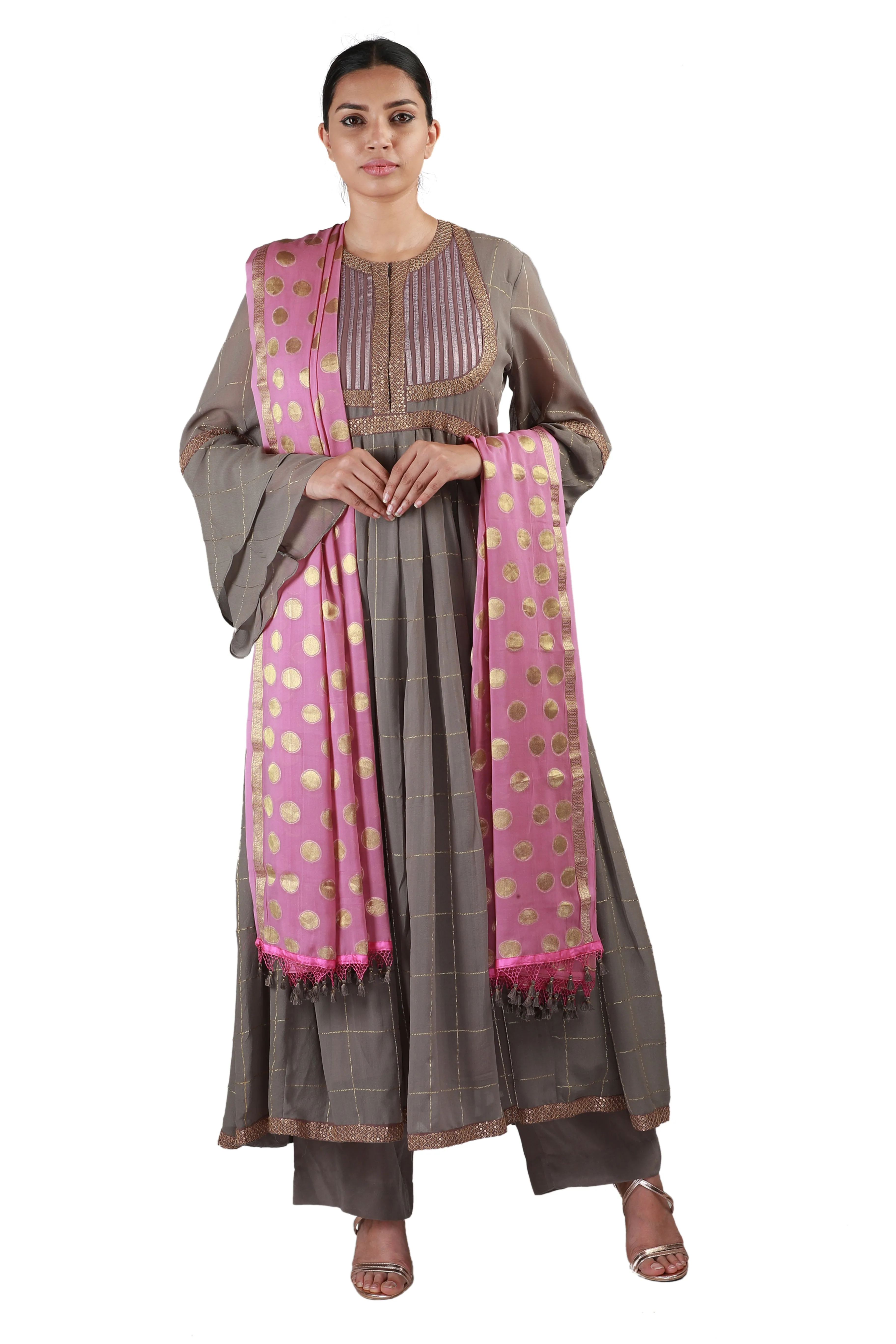 Grey with Pink Salwar