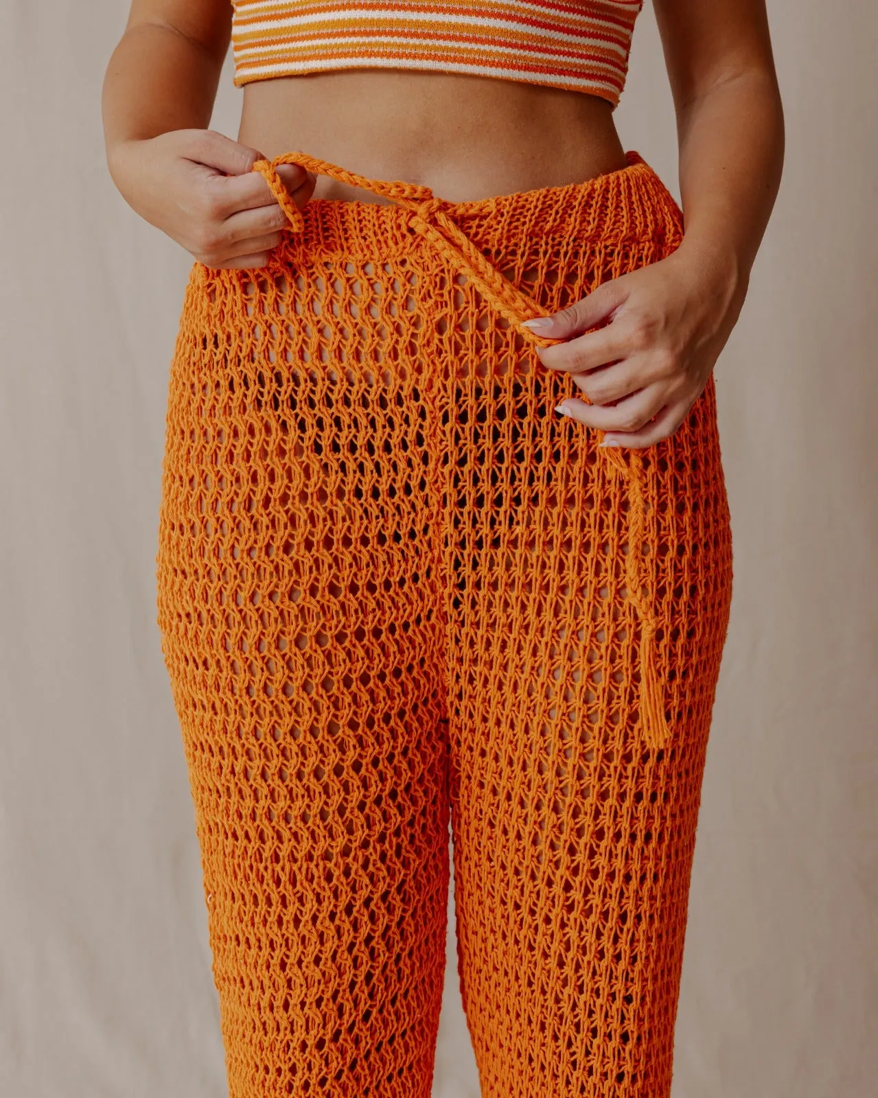 Handmade Crochet Pants Orange