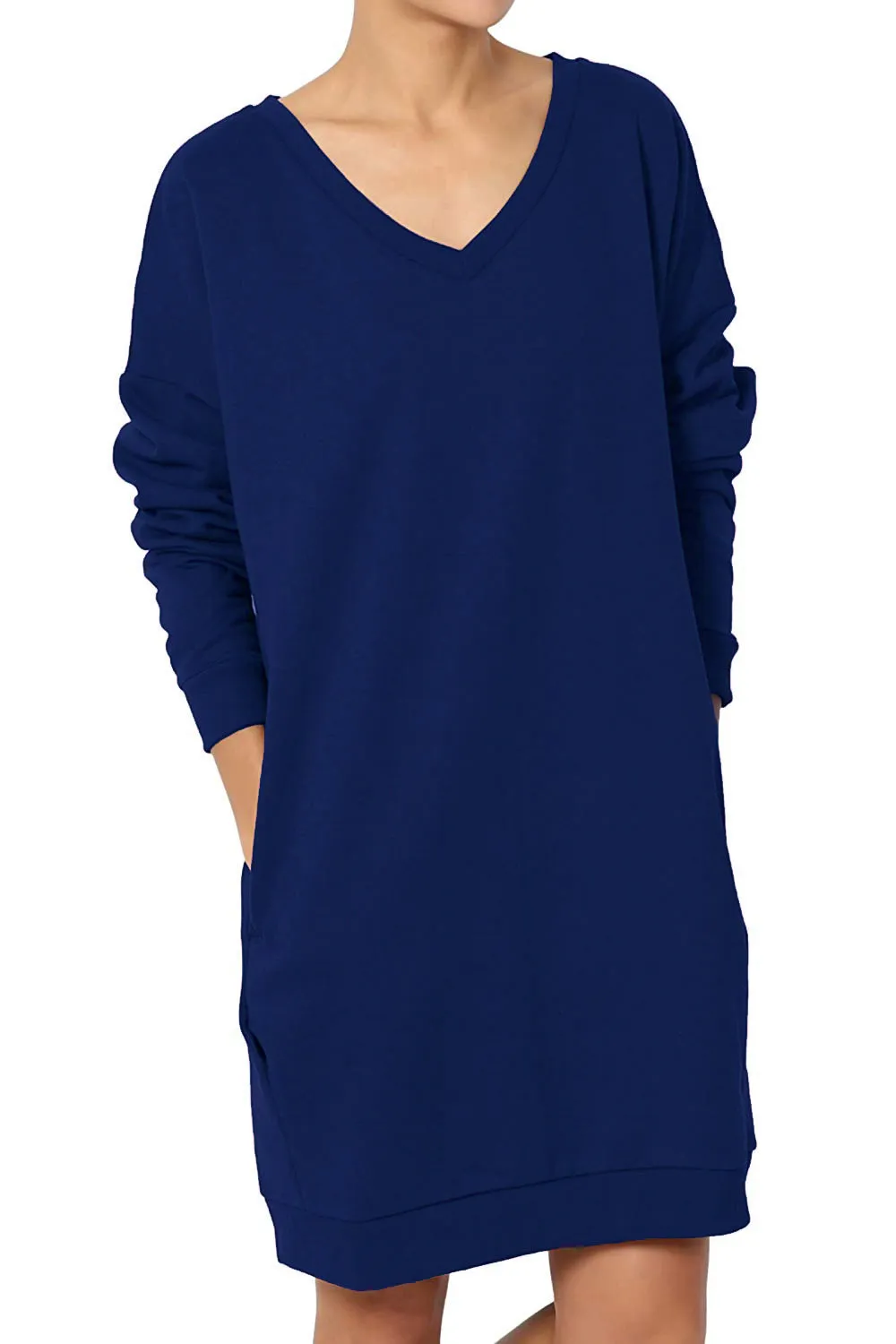 Haute Edition Women's Oversized Pullover Sweatshirt Dress