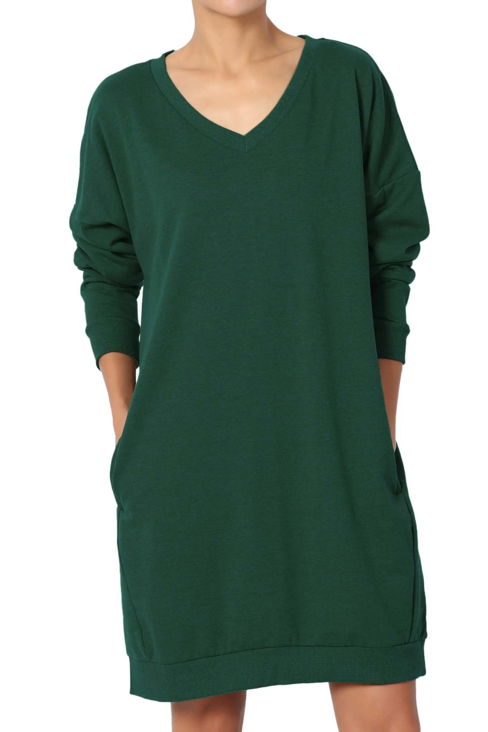 Haute Edition Women's Oversized Pullover Sweatshirt Dress