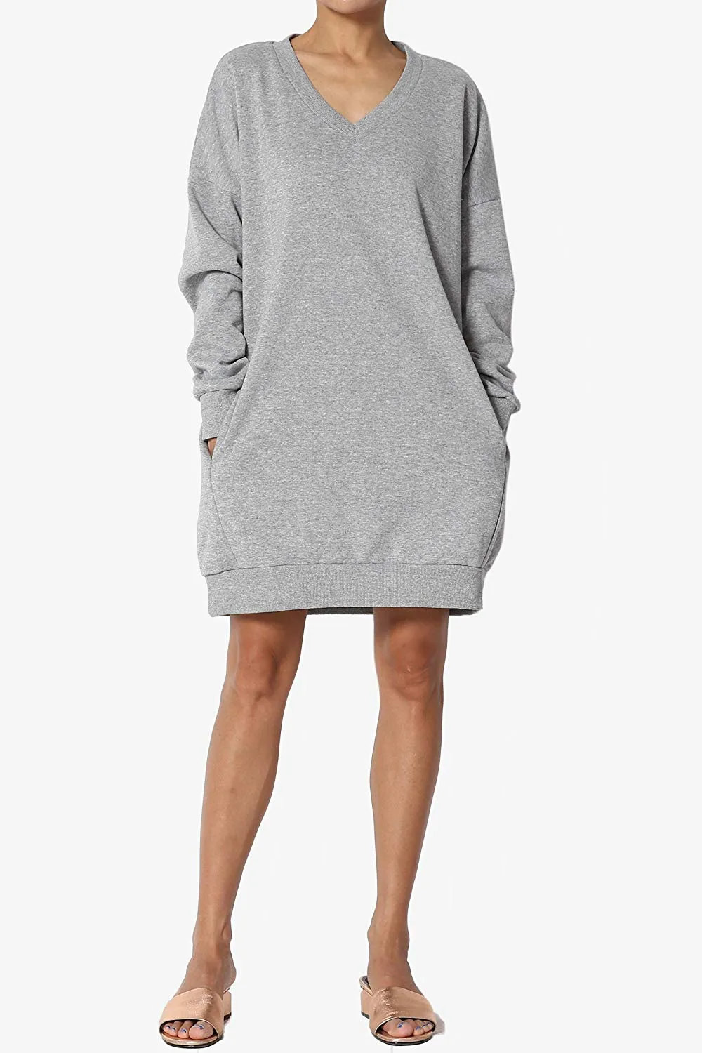 Haute Edition Women's Oversized Pullover Sweatshirt Dress