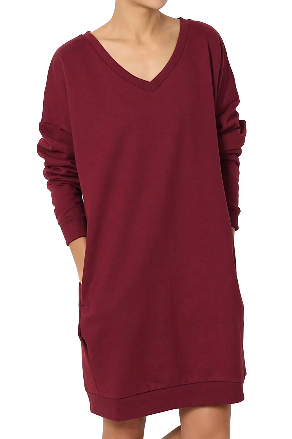 Haute Edition Women's Oversized Pullover Sweatshirt Dress