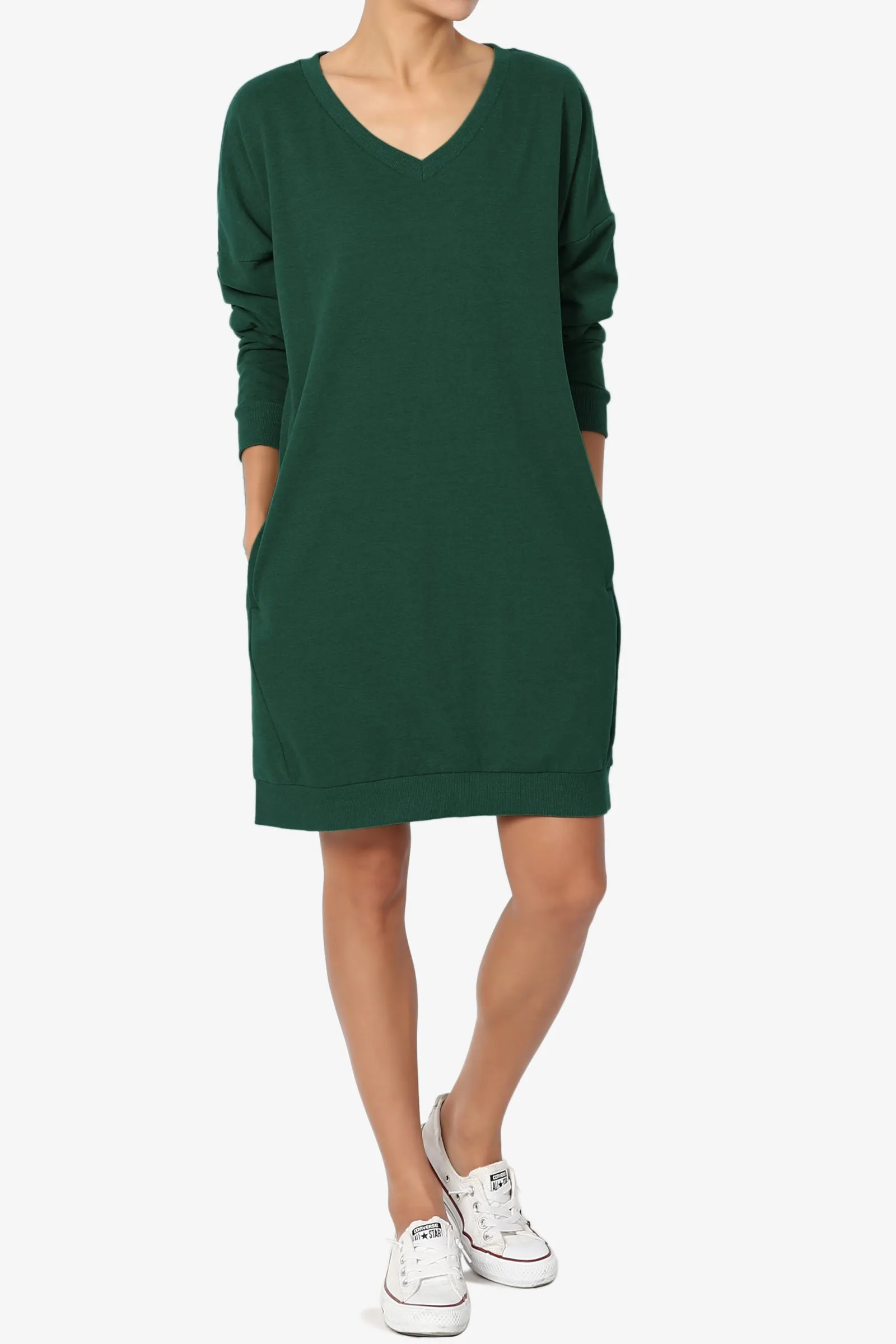 Haute Edition Women's Oversized Pullover Sweatshirt Dress