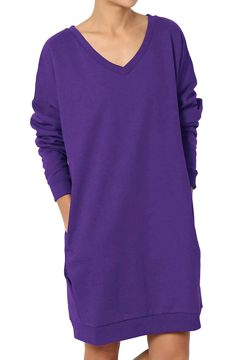 Haute Edition Women's Oversized Pullover Sweatshirt Dress