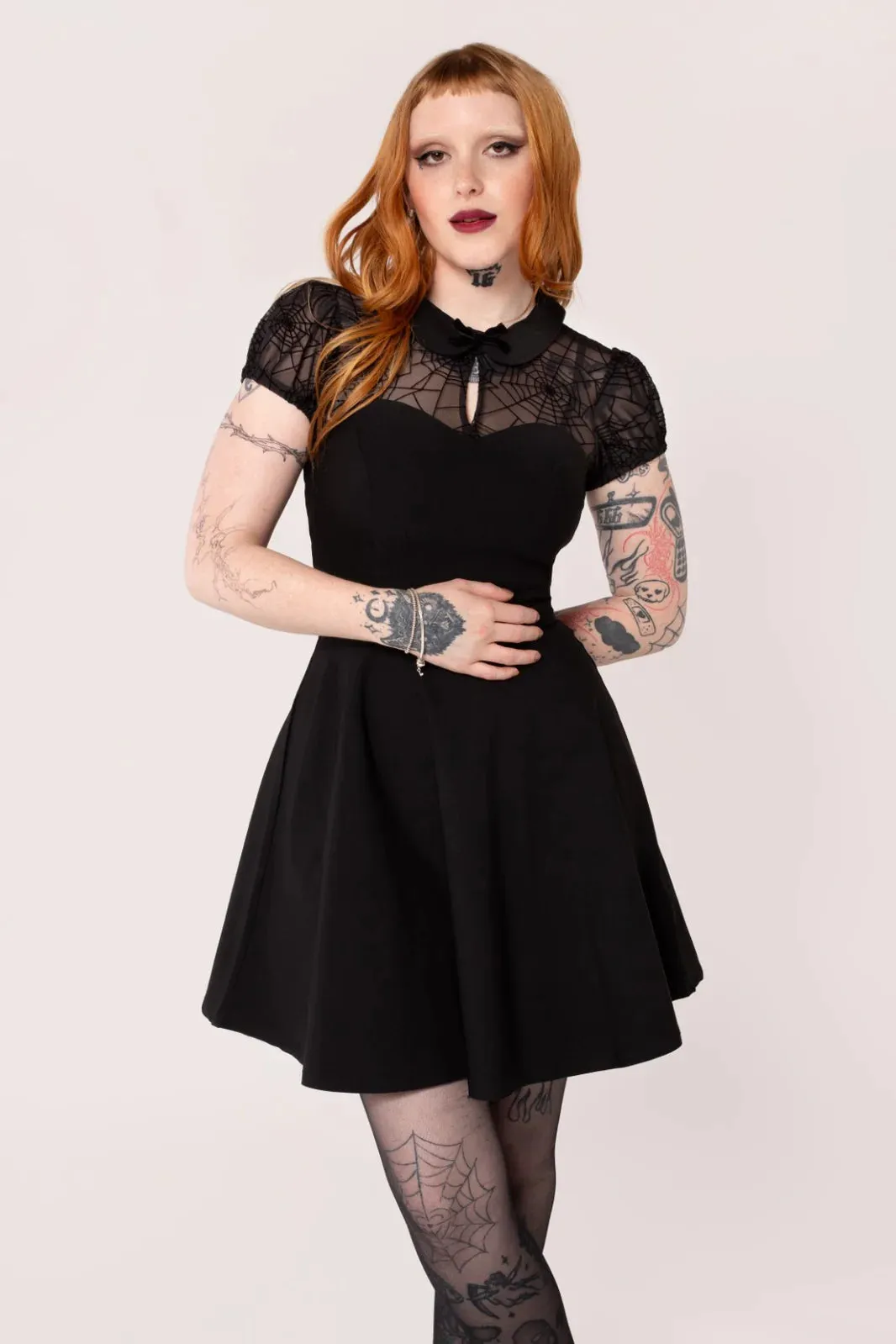 Hell Bunny Viola Mini Dress Web Mesh