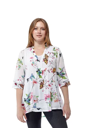 Hummingbird/Butterfly Print Tunic