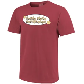 Image One Comfort Colors Florida State Seminoles Oval Design Short Sleeve T-shirt - Brick