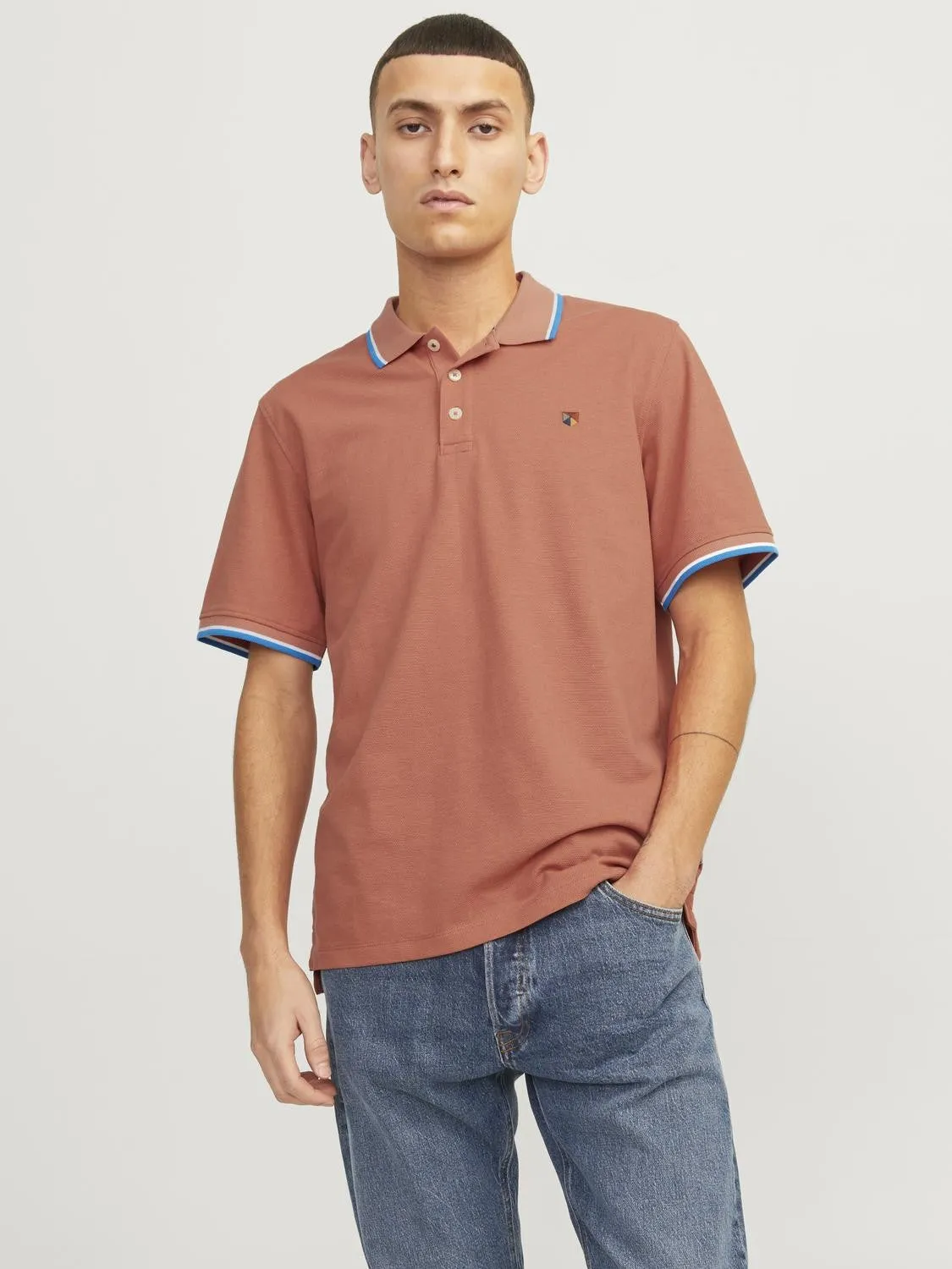 Jack & Jones Bluwin Regular Fit Short Sleeve Polo-APRICOT