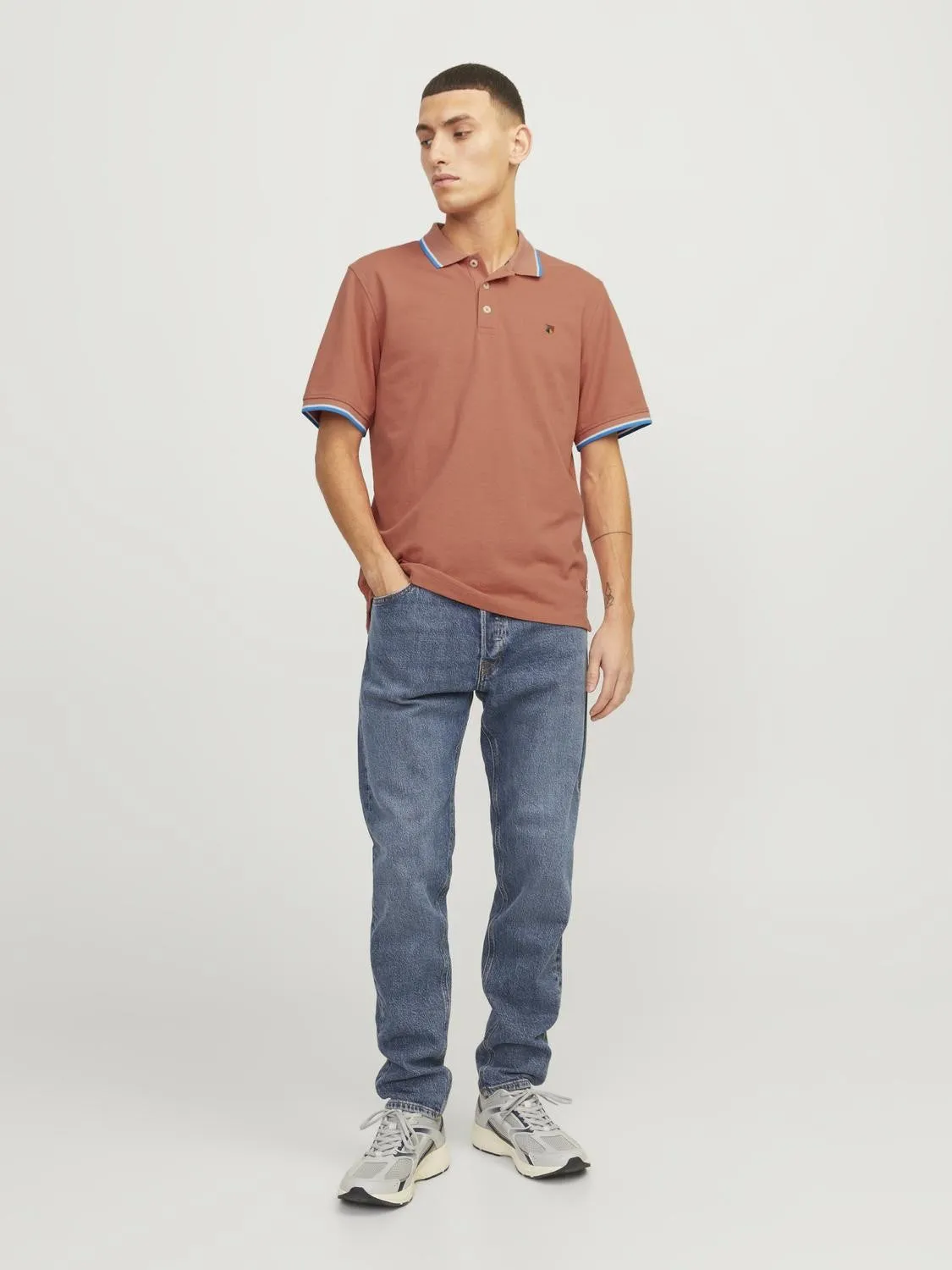 Jack & Jones Bluwin Regular Fit Short Sleeve Polo-APRICOT