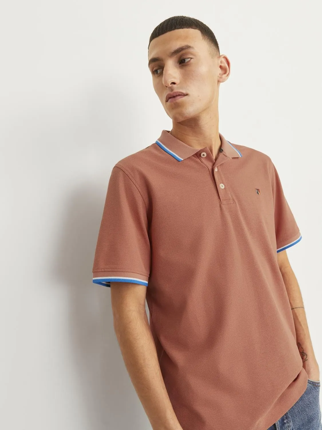 Jack & Jones Bluwin Regular Fit Short Sleeve Polo-APRICOT