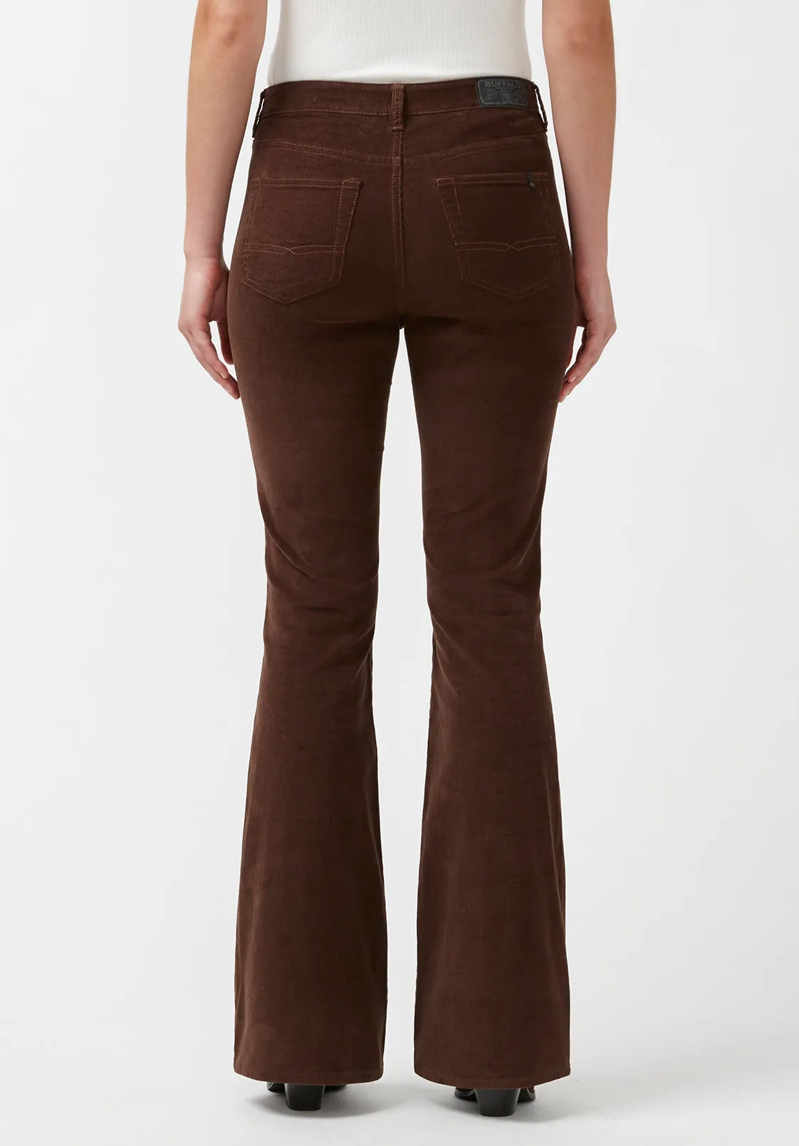 Joplin High Rise Flare Women's Corduroy Pants in Brown - BL15940