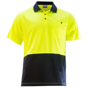 KM Workwear Hi Vis 2 Tone Micro Mesh Polo M1121N