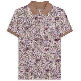 Lambretta Paisley Polo Shirt Tan