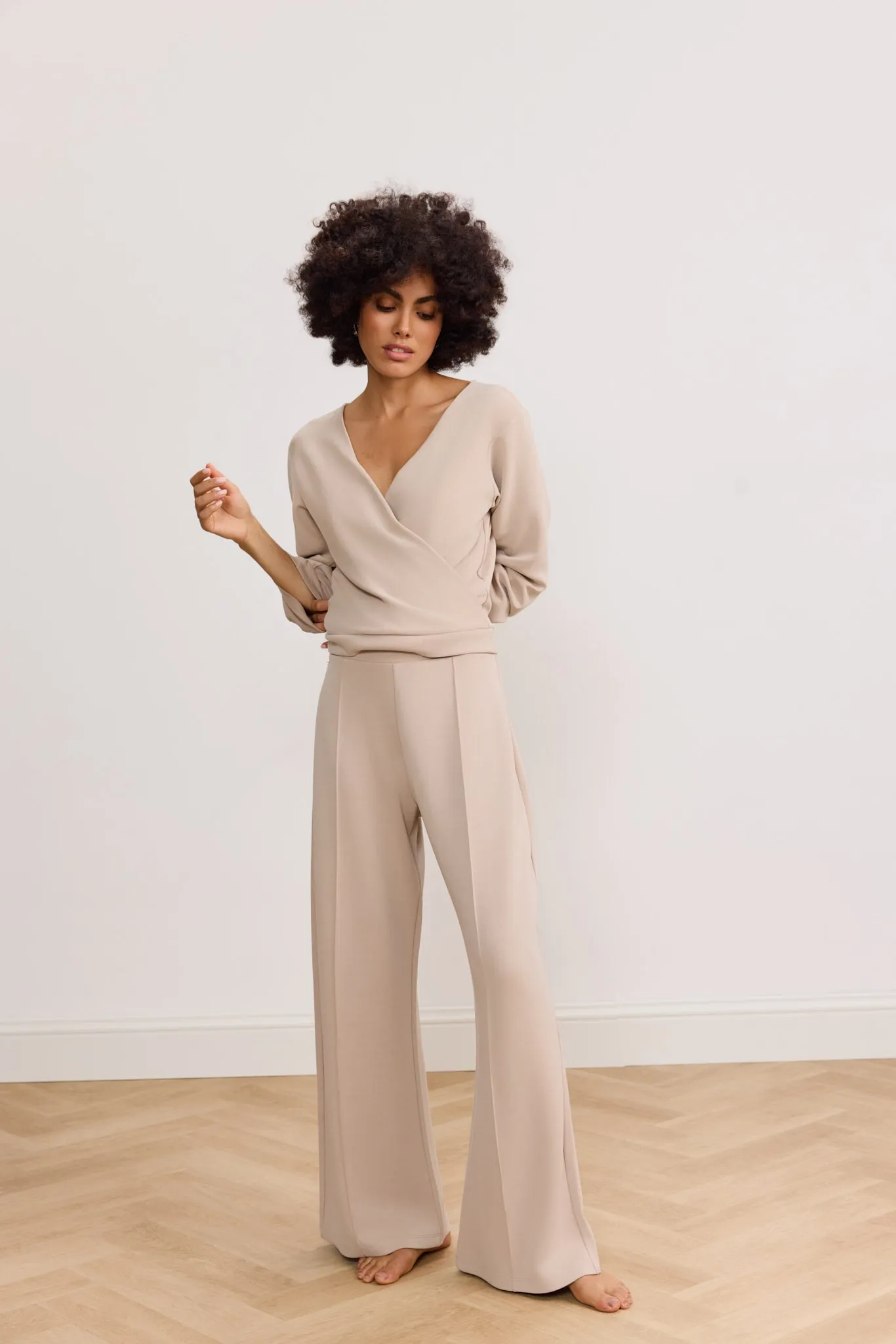 LARA wide leg pants - Beige