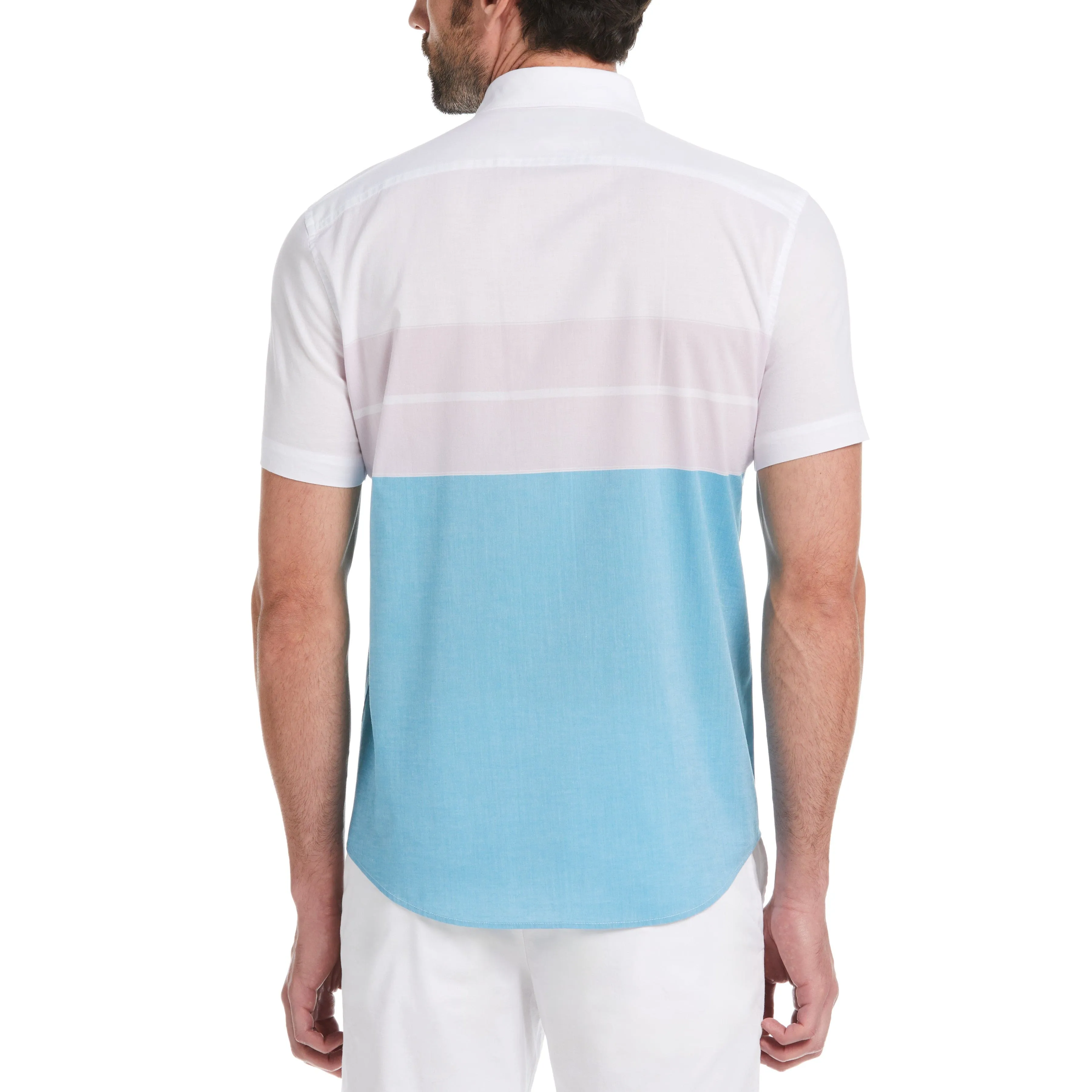 Lawn Stretch Colorblock Stripe Shirt