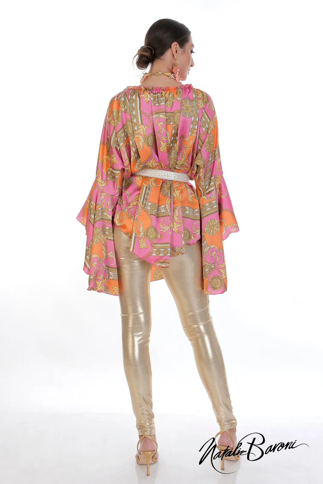 Long Silk Poetsleeve Top - Murano