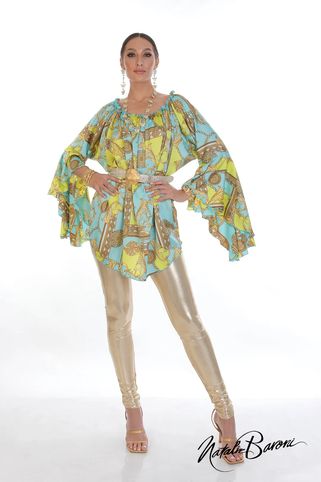 Long Silk Poetsleeve Top - Murano