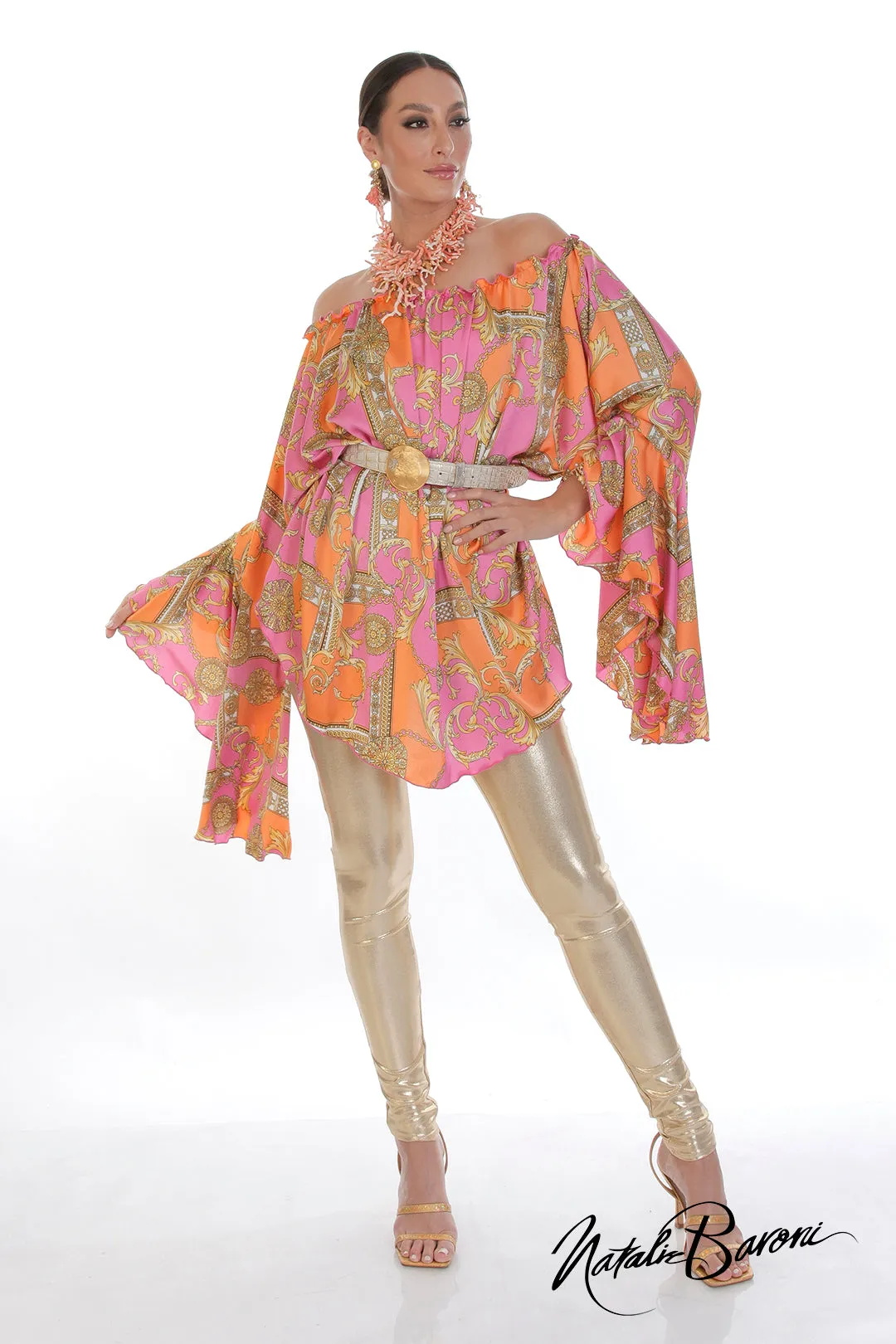 Long Silk Poetsleeve Top - Murano