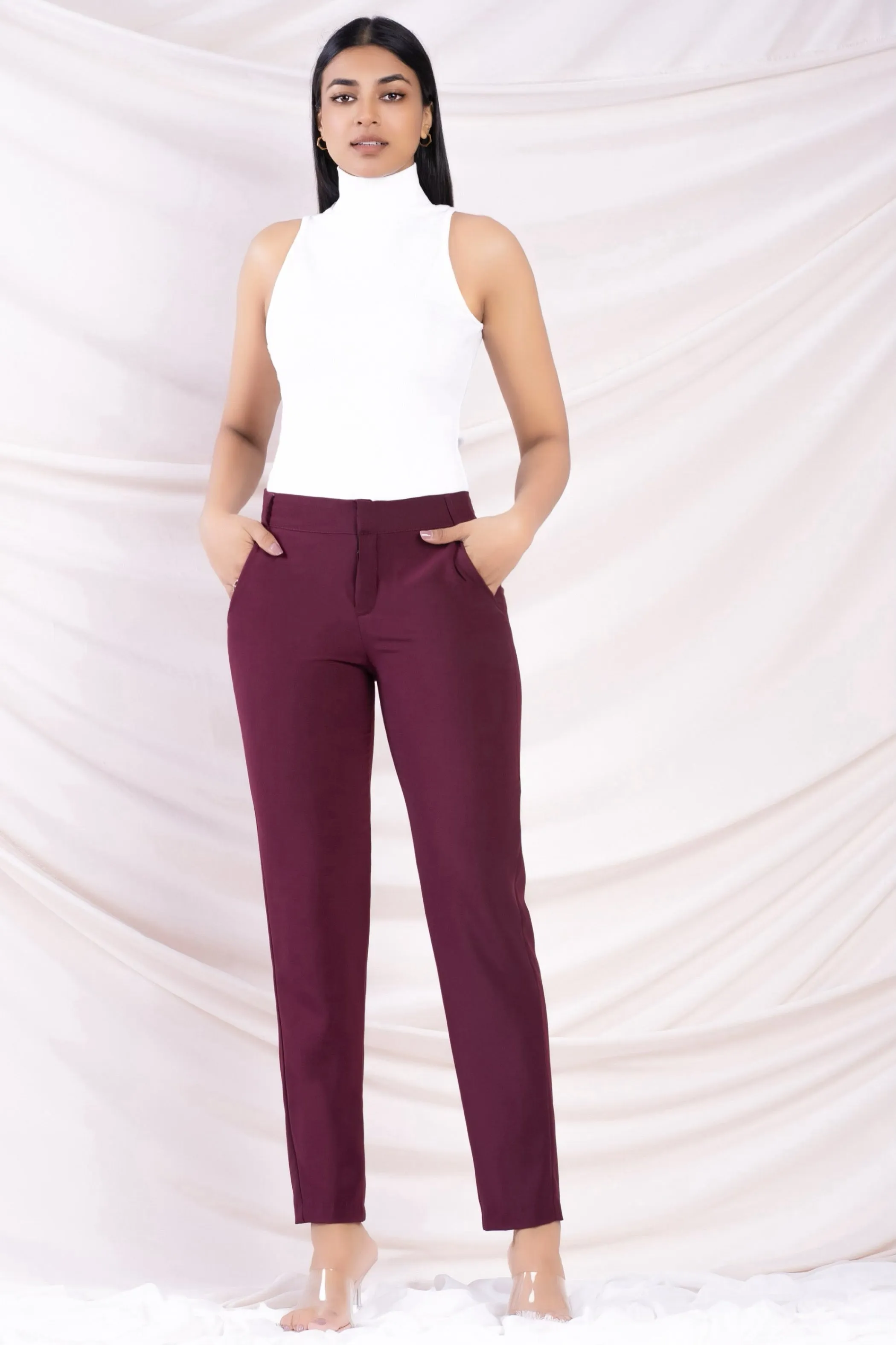 Maroon Straight Cut Pant