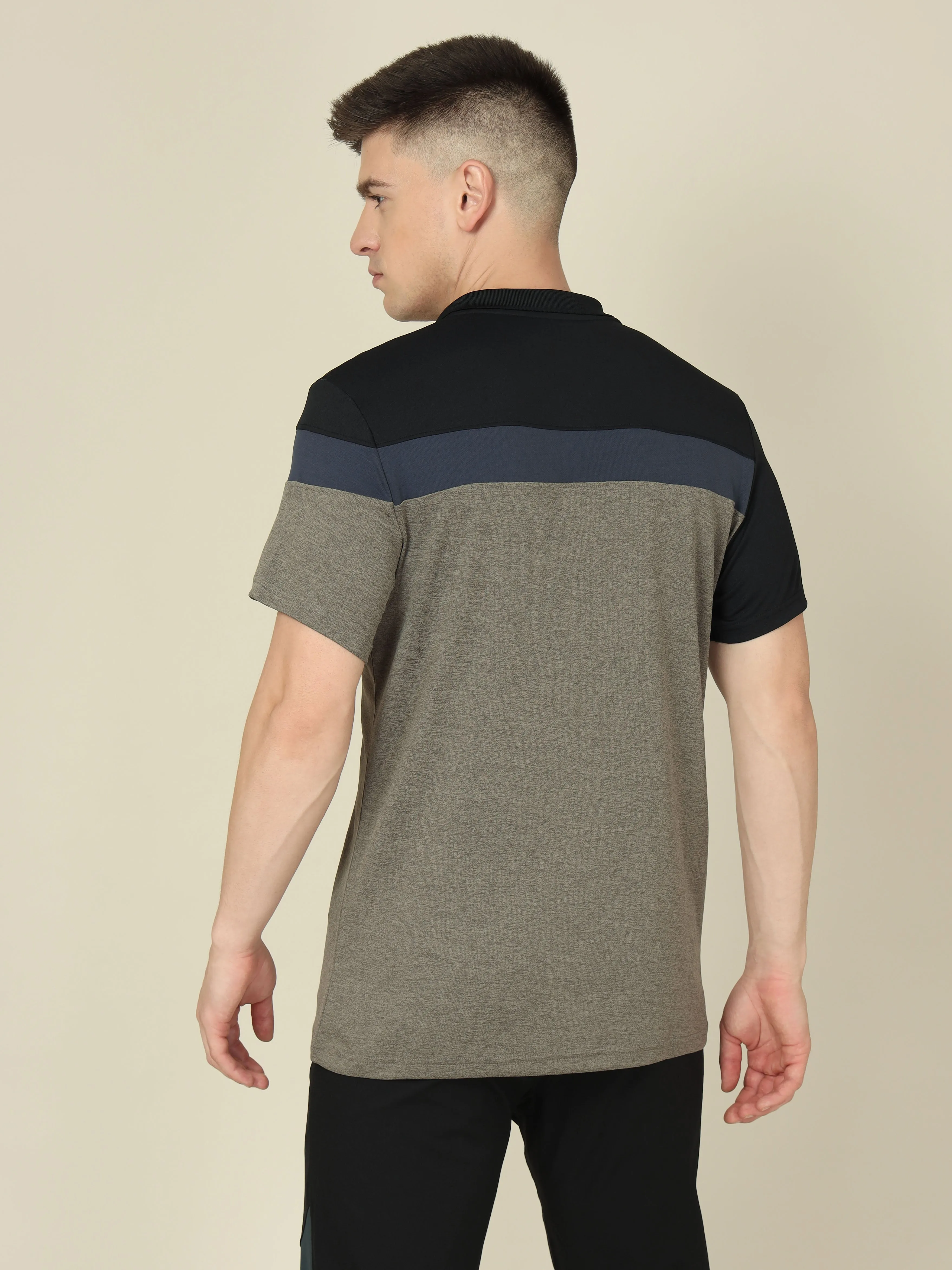 Men Colorblock Slim Fit Polo T-shirt with DOUBLE COOL