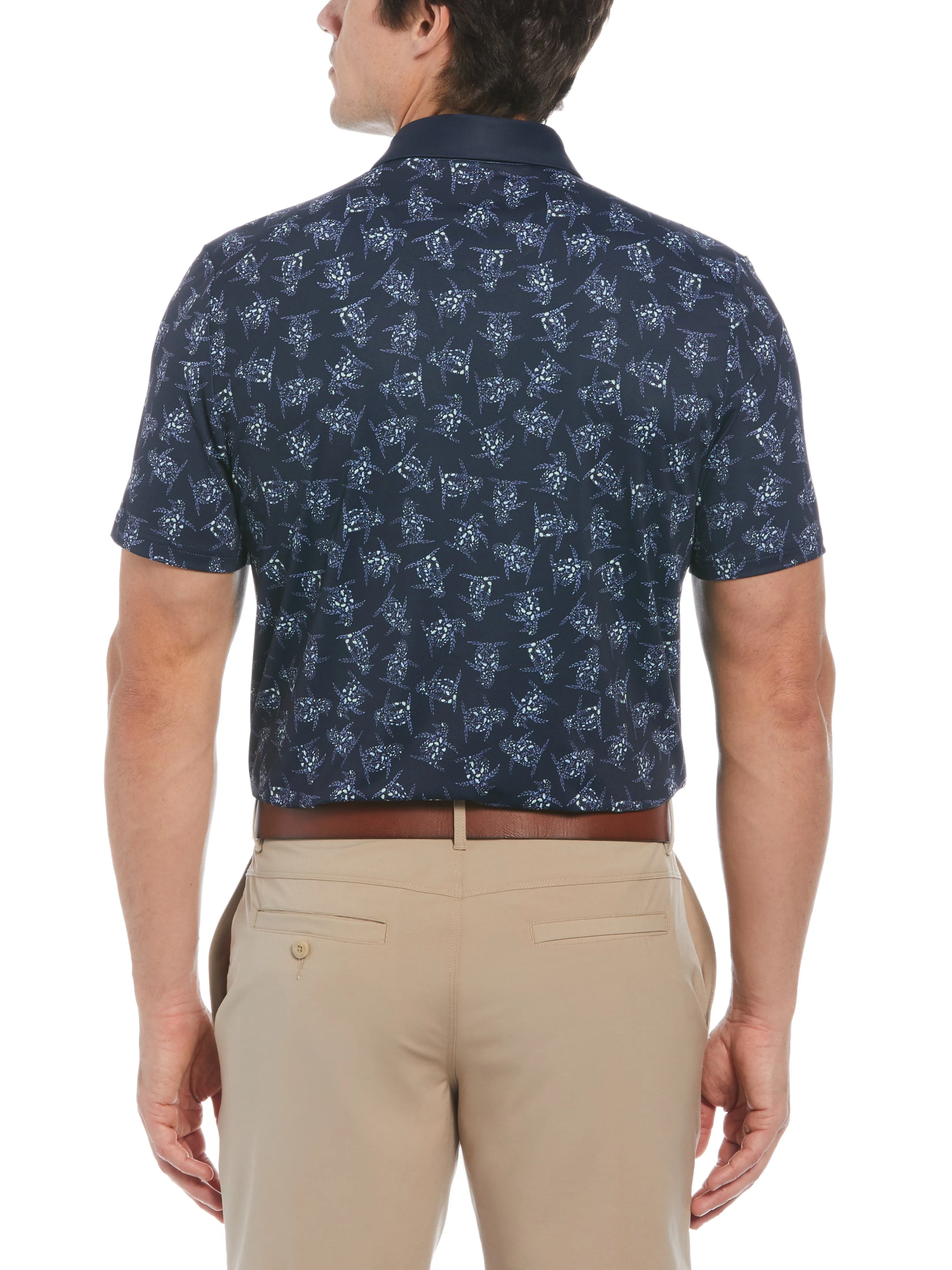 Men's 60s Floral Pete Print Short Sleeve Golf Polo Shirt