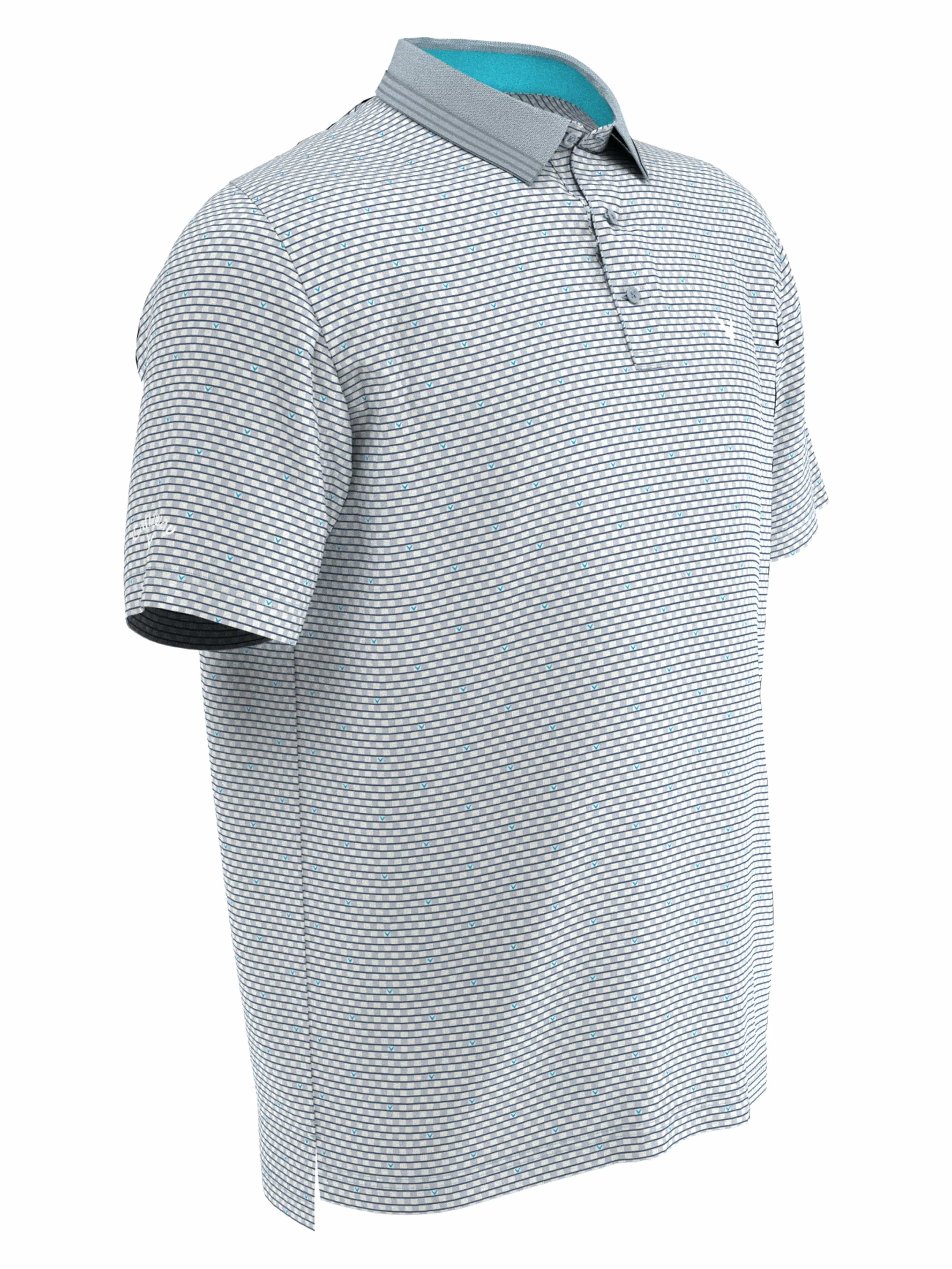 Mens Allover Chevron Print Polo