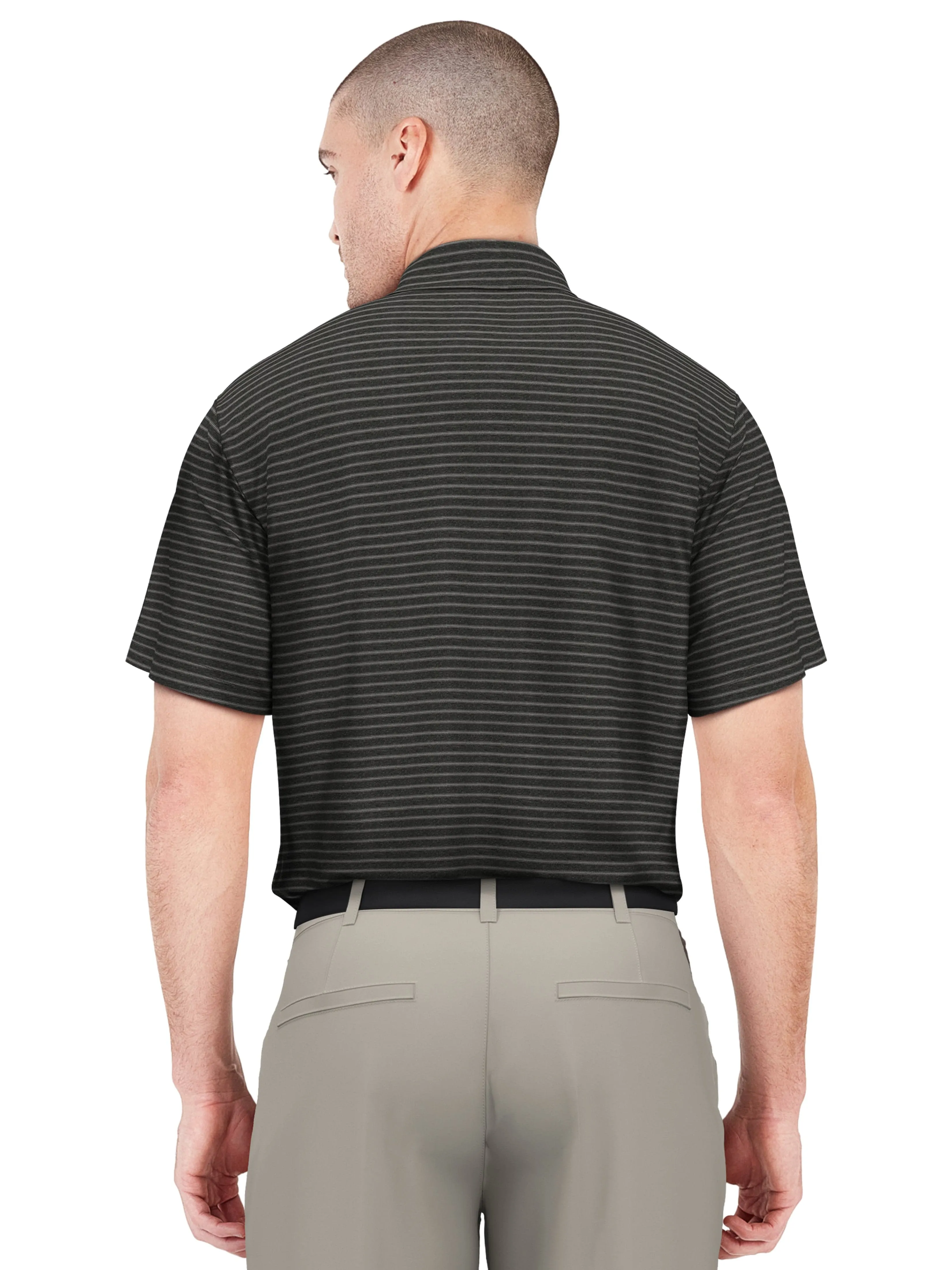 Men's Heather Feeder Stripe Golf Polo