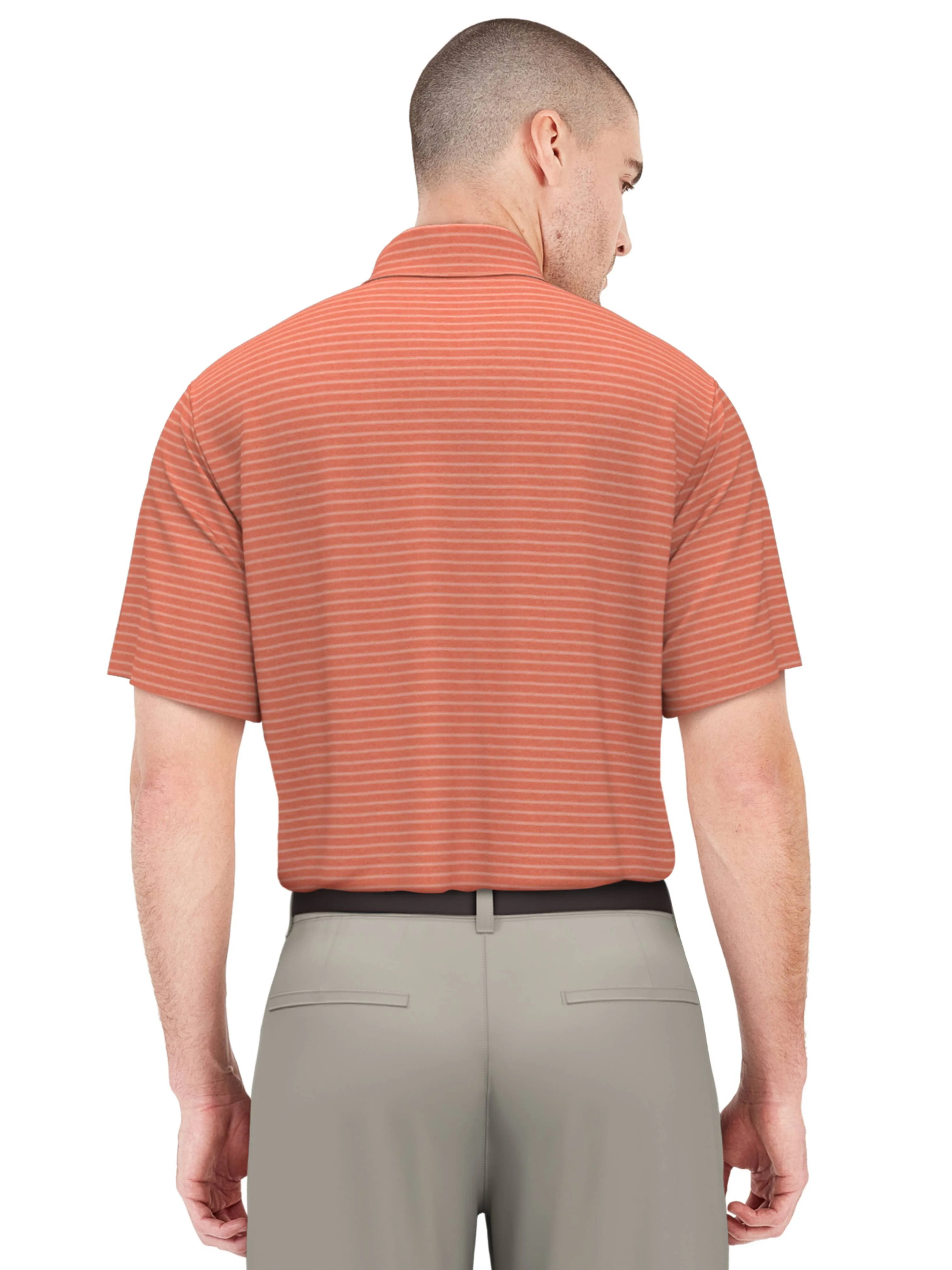 Men's Heather Feeder Stripe Golf Polo