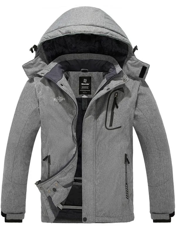 Men's Waterproof Mountain Snow Coat Hooded Raincoat Atna 014