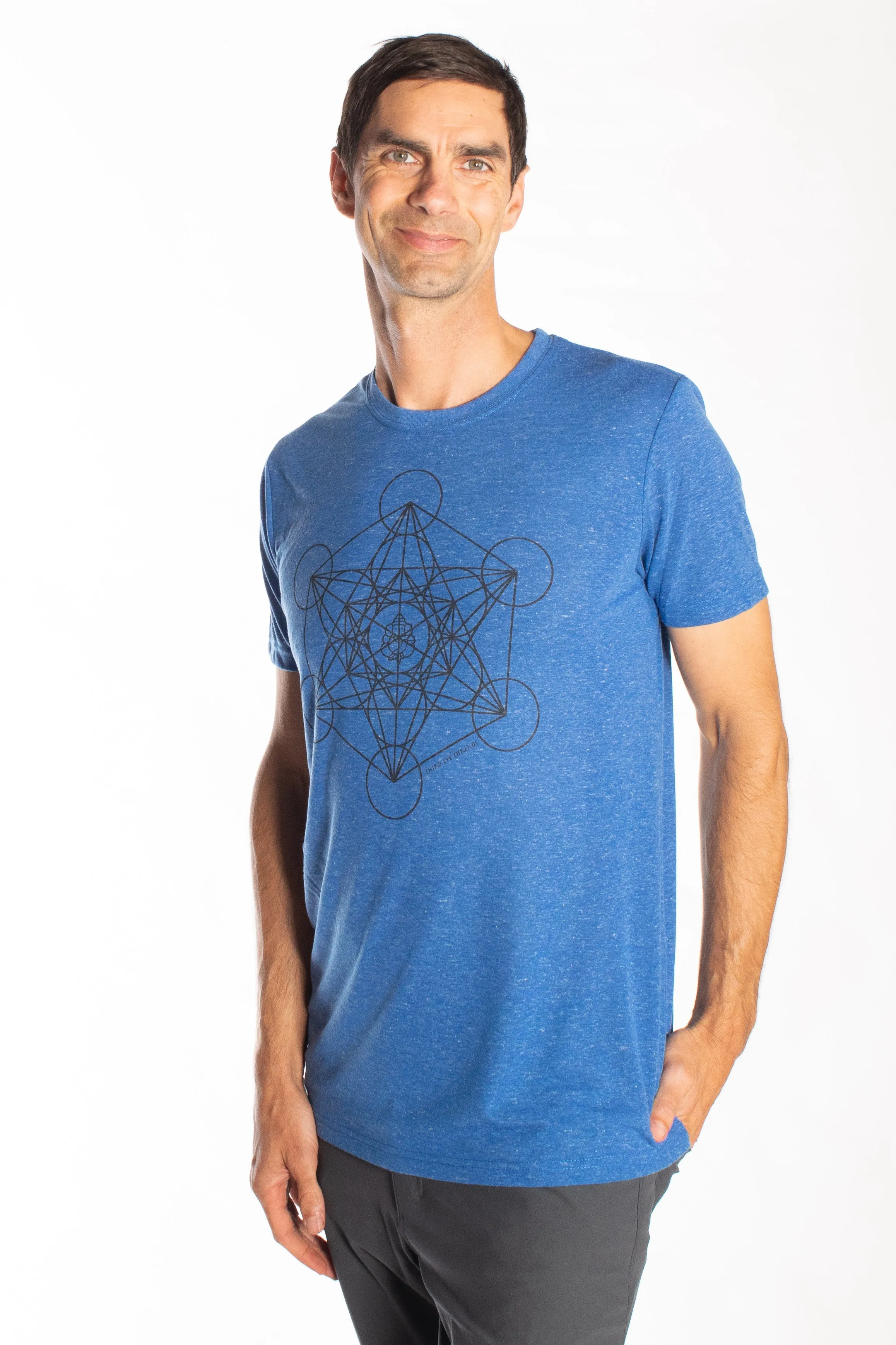 METATRON'S CUBE ON LINEN BLEND CREW NECK