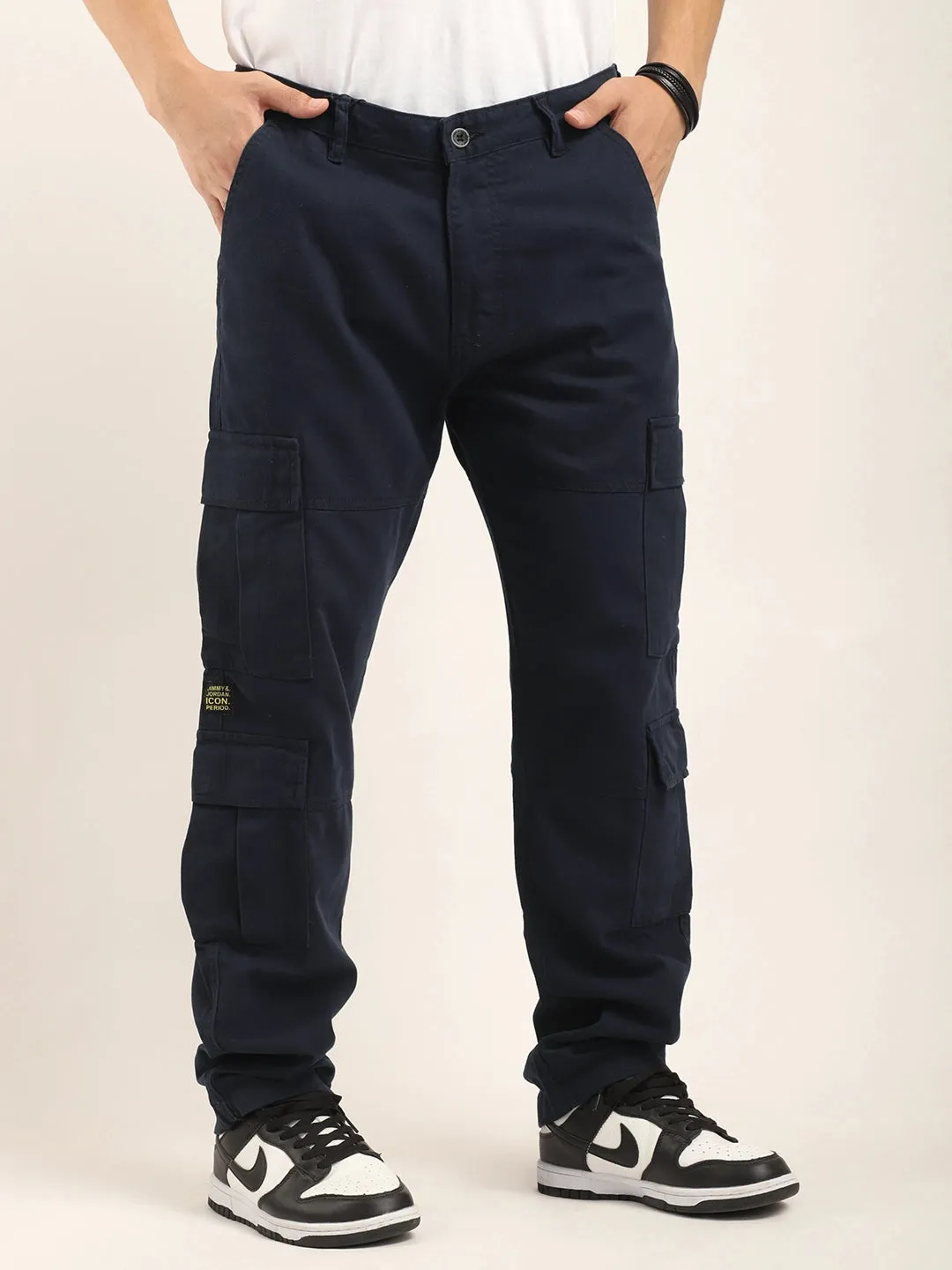 Navy Cotton Drill Baggy Fit 8 pocket Cargo