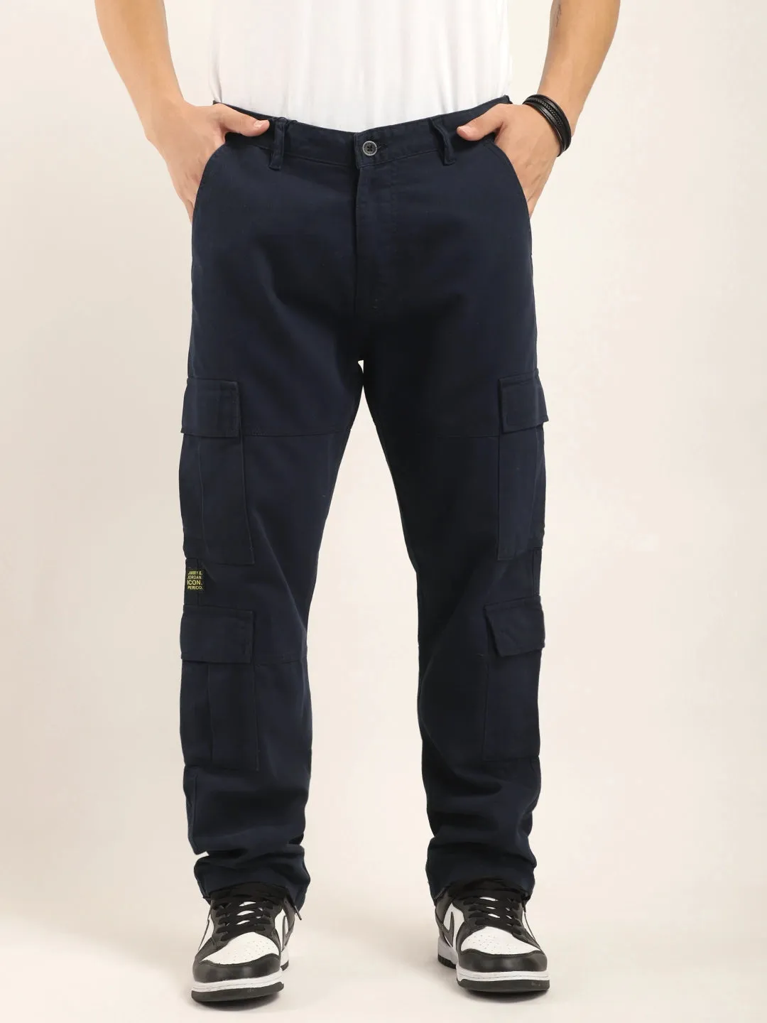 Navy Cotton Drill Baggy Fit 8 pocket Cargo