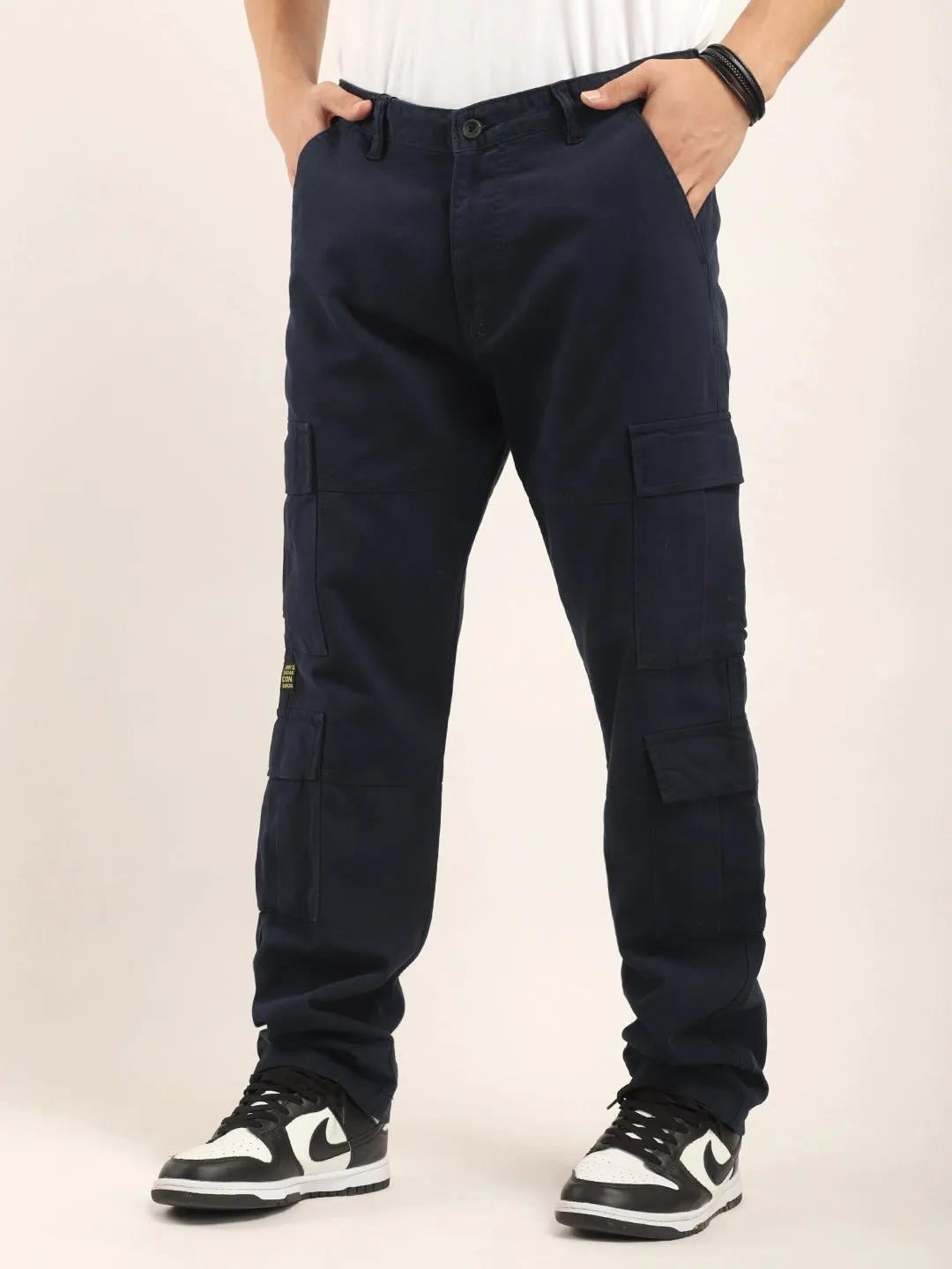 Navy Cotton Drill Baggy Fit 8 pocket Cargo