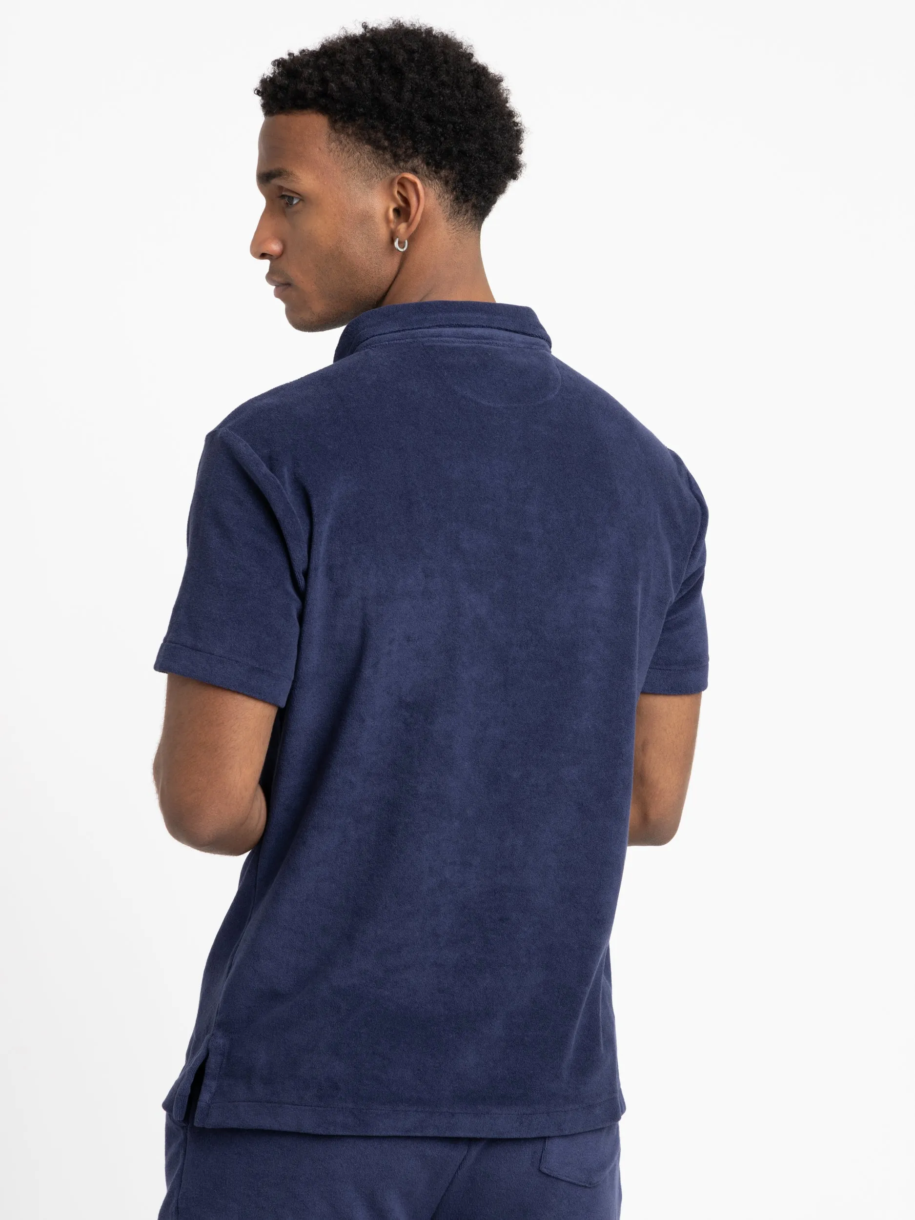 Newport Navy Classic Fit Terry Polo Shirt