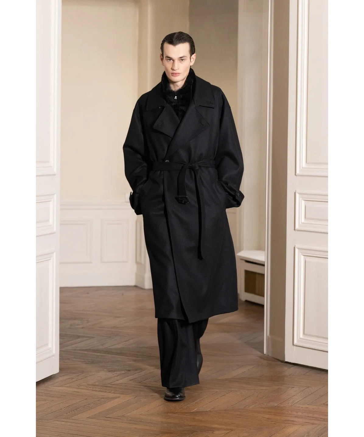 OVERSIZED DOUBLE BREASTED COAT "DARK CHARCOAL"