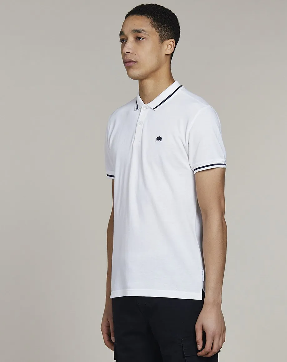 PINE SHORT SLEEVE MENS POLO SHIRT | WHITE