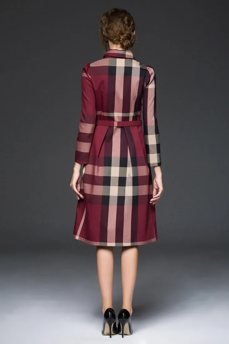 Plaid Dress W/ Belt