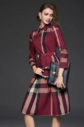 Plaid Dress W/ Belt