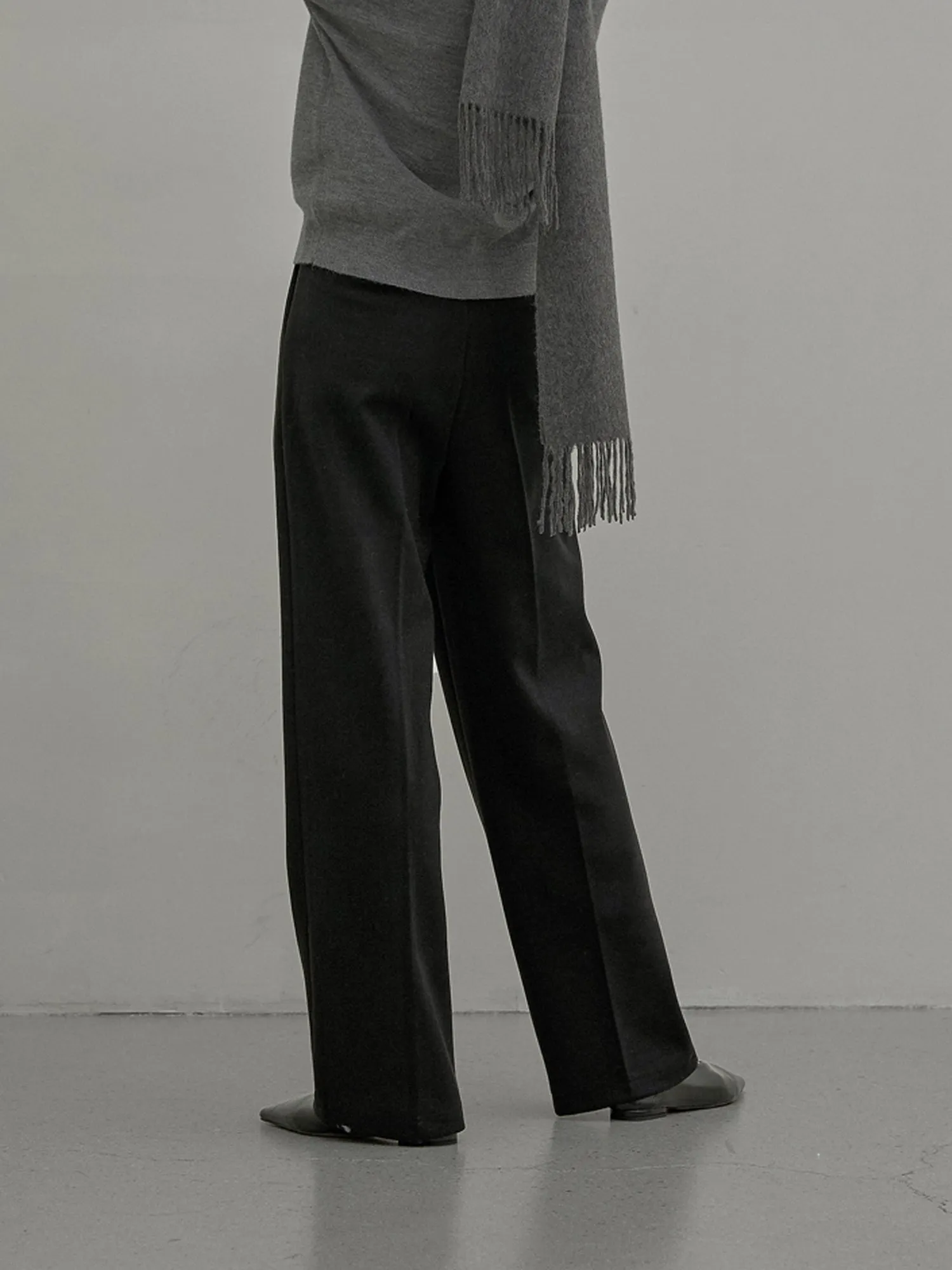 Point Pin-tuck Wide Pants