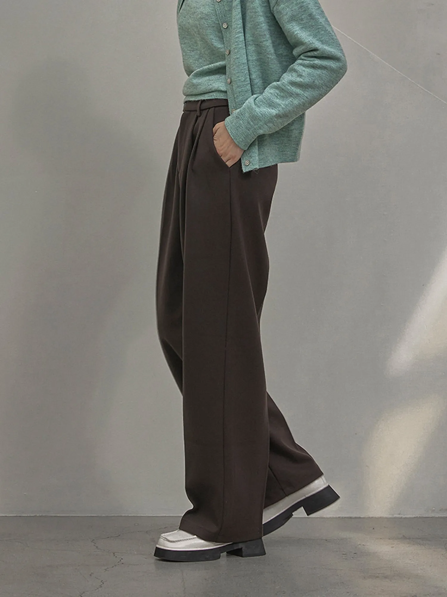 Point Pin-tuck Wide Pants