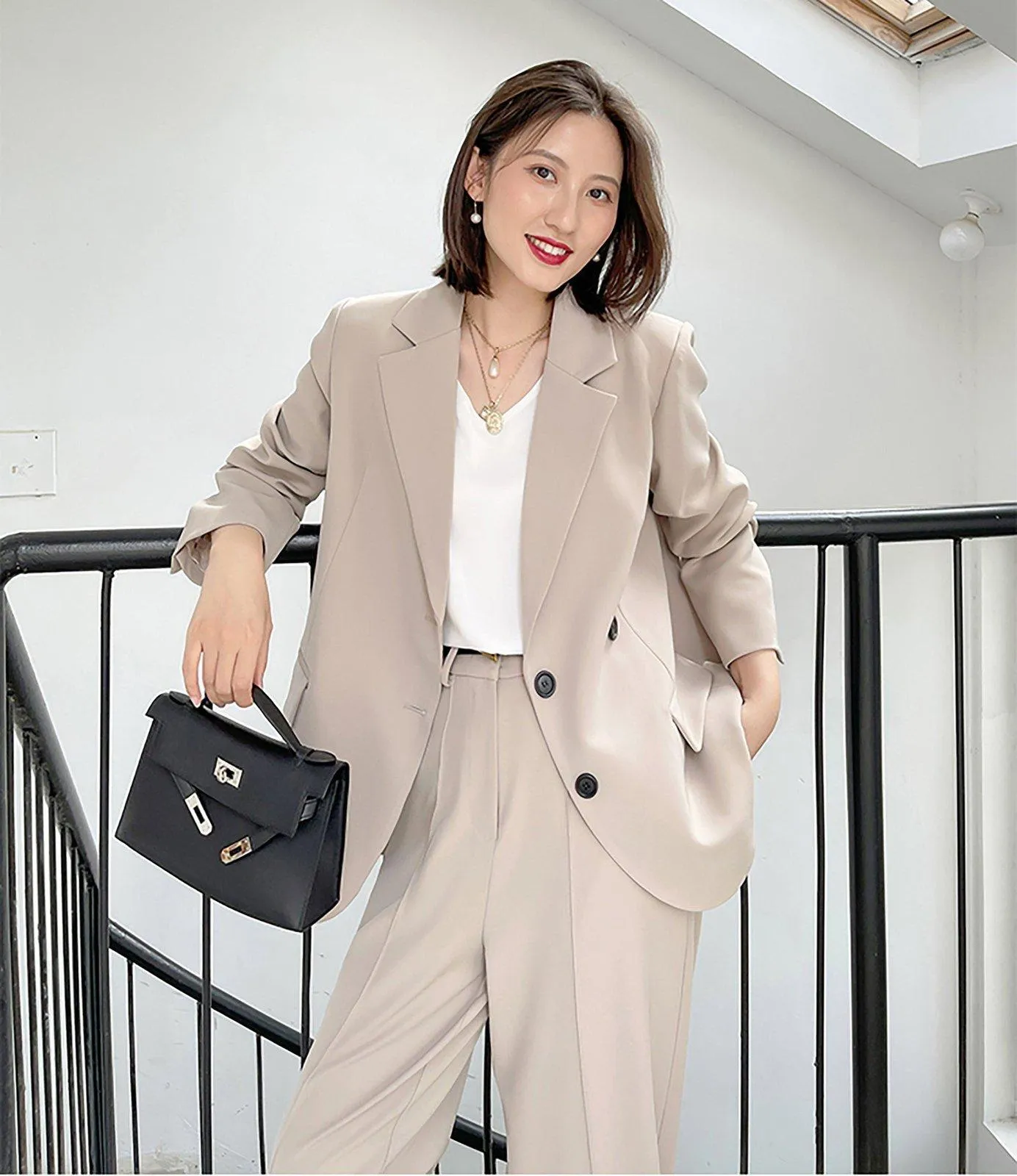 Relaxed Blazer & Wide Leg Pants