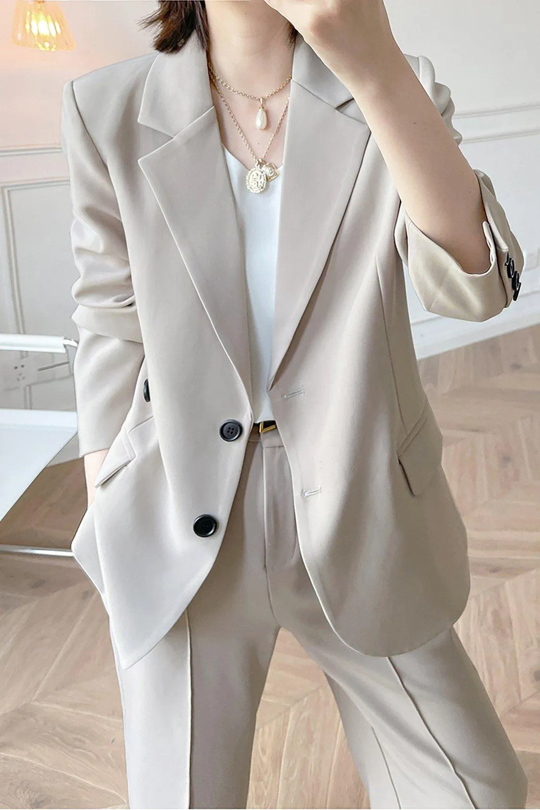 Relaxed Blazer & Wide Leg Pants