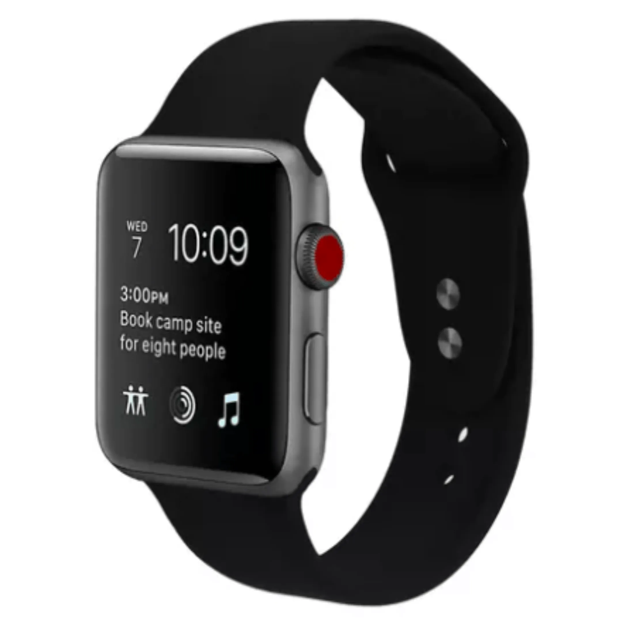 Silicone Sport Replacement Band for Apple Watch Black