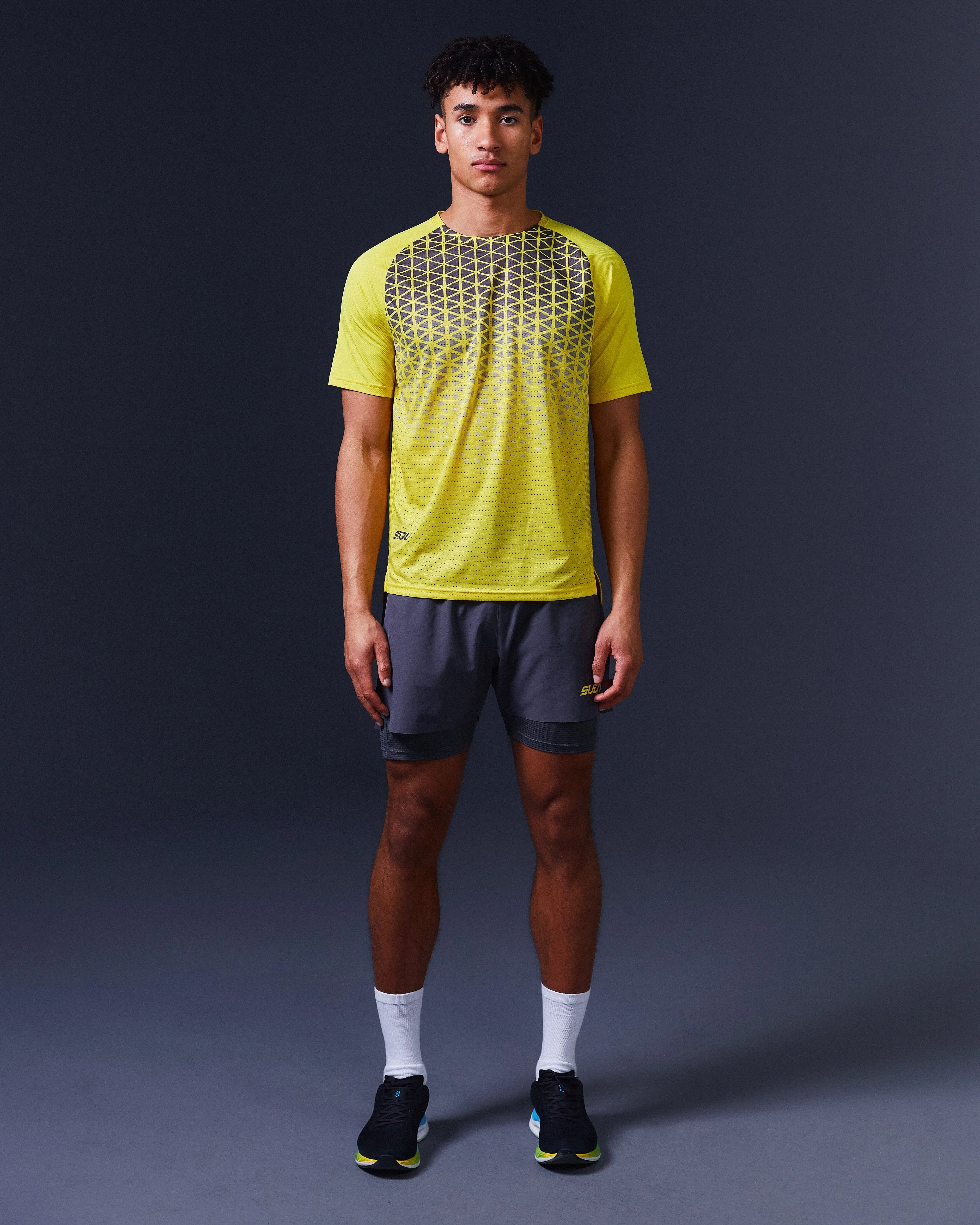 SRS 01 Run Shorts - Grey/Yellow