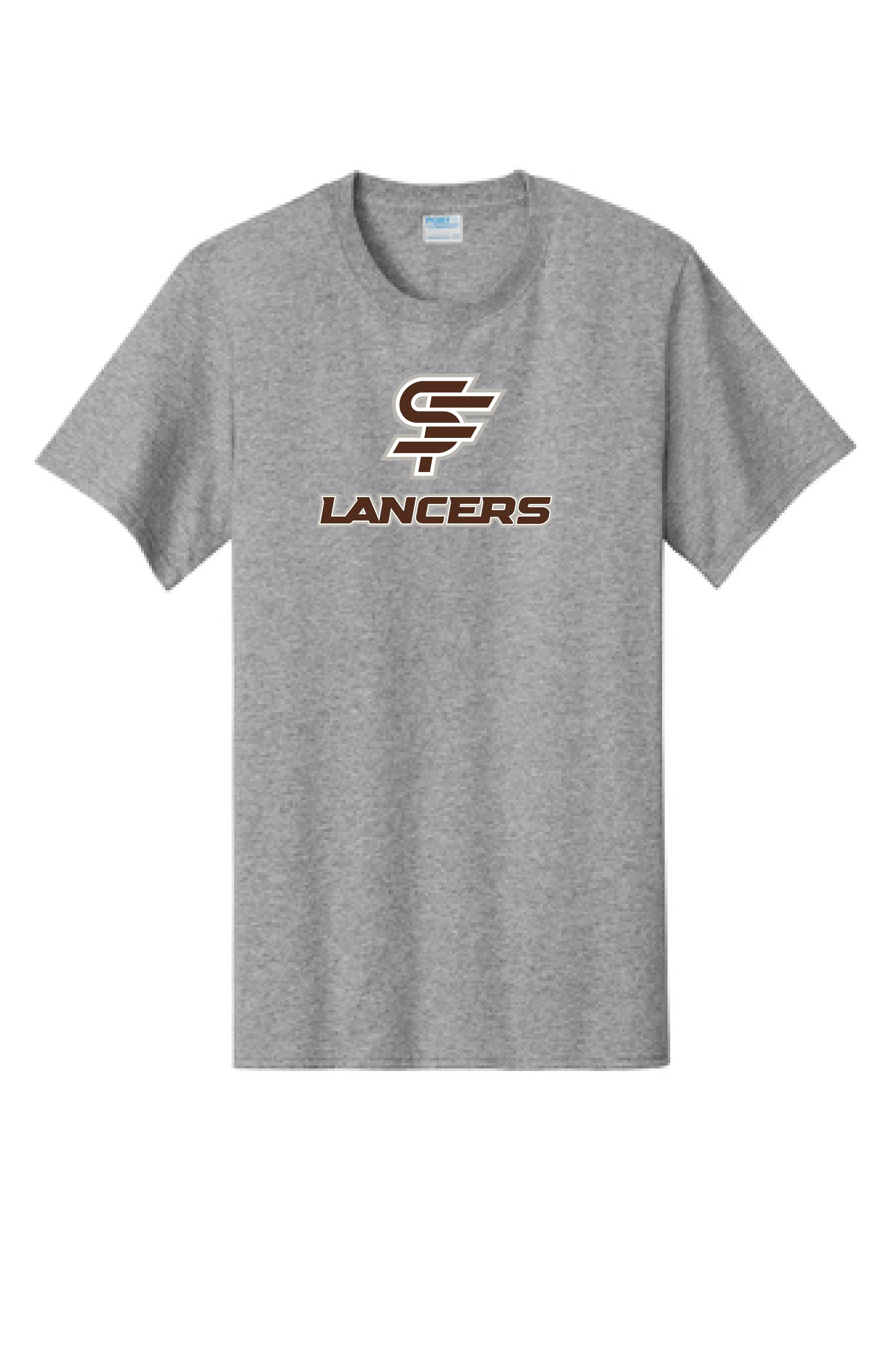 T-Shirt, SF LANCERS, Grey/White/Brown Logo- SHORT Sleeve