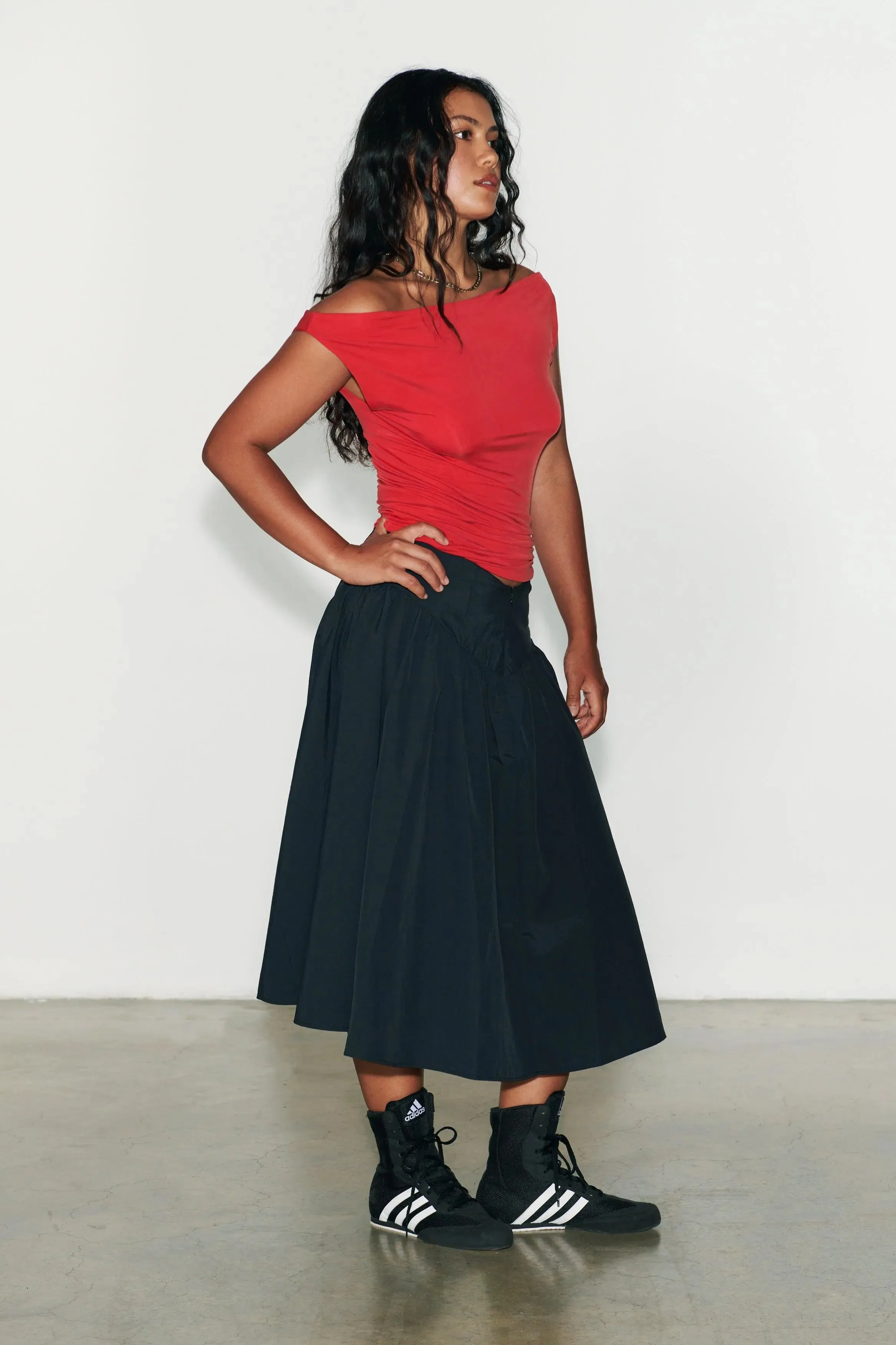 The Deba Midi Skirt, Onyx